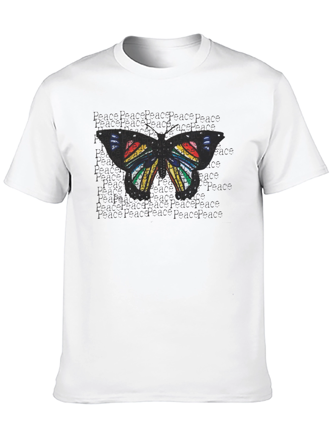 Peace Butterfly Graphic Tee - Black
