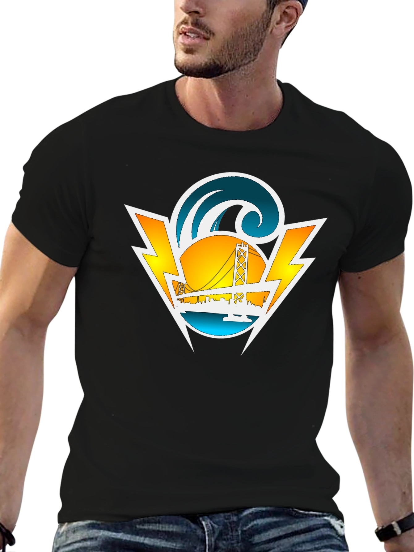 San Francisco Graphic Tee - Black Cotton Blend