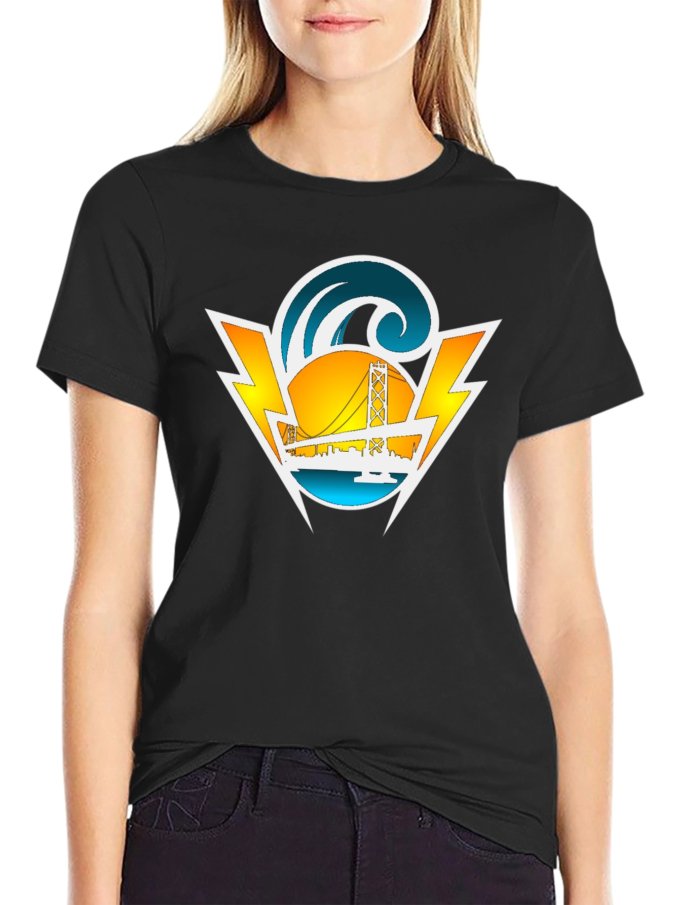 San Francisco Graphic Tee - Black Cotton Blend