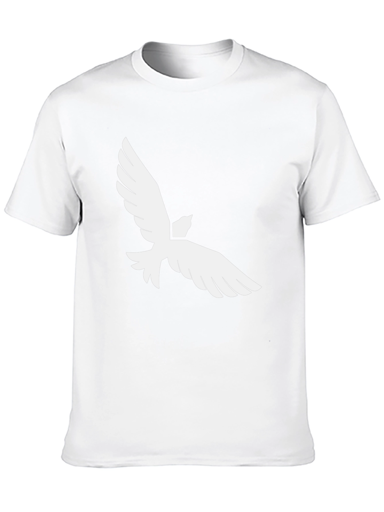 Black T-Shirt with White Dove Graphic
