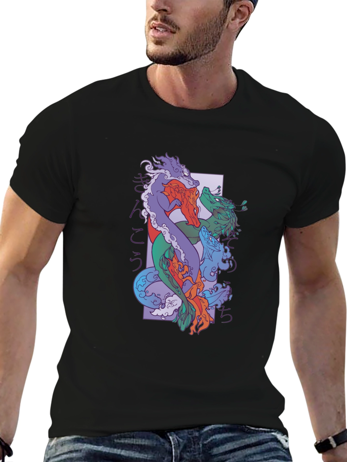 Dragon T-Shirt Black Cotton