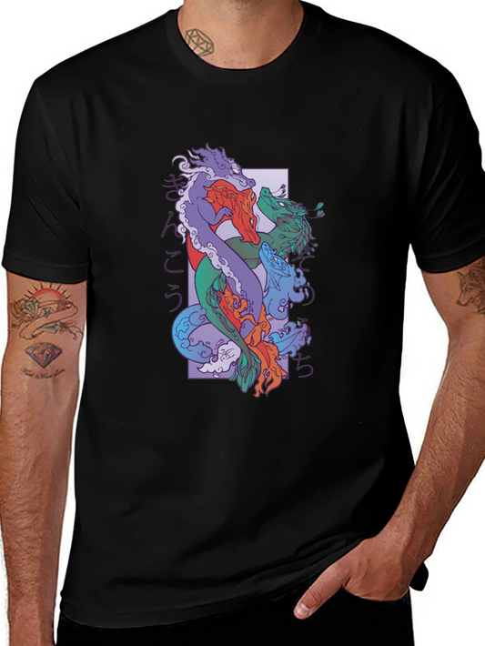 Dragon T-Shirt Black Cotton
