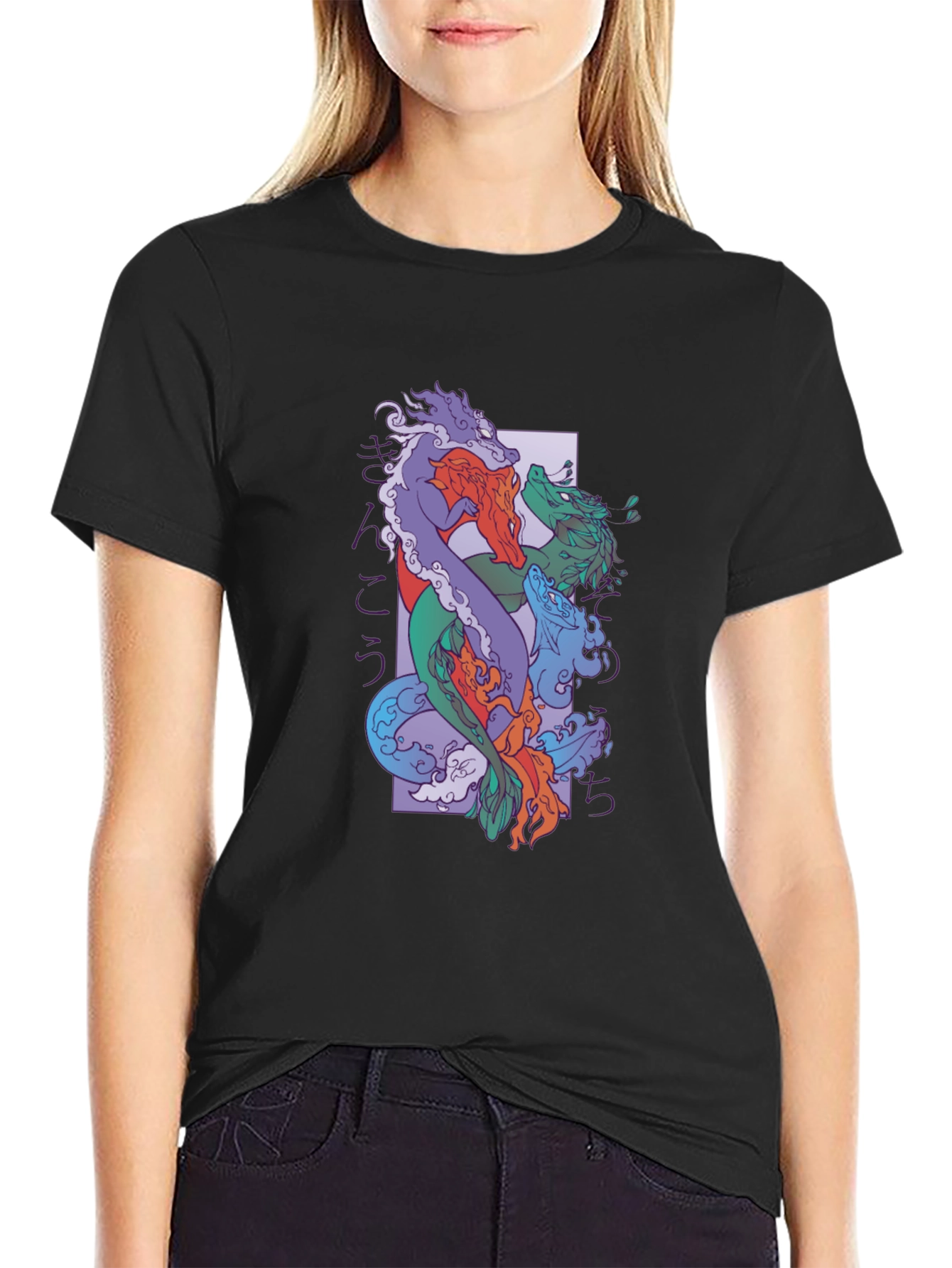 Dragon T-Shirt Black Cotton