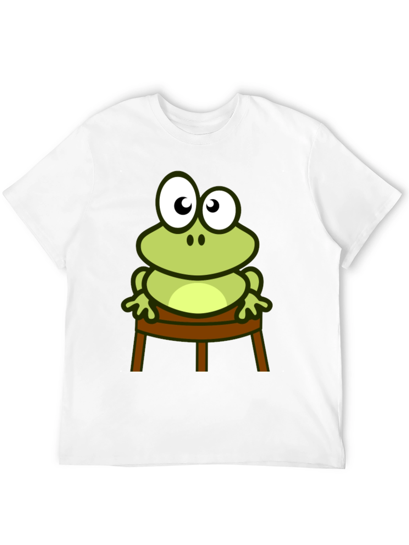 Frog on Chair Graphic Tee - Black Cotton T-Shirt
