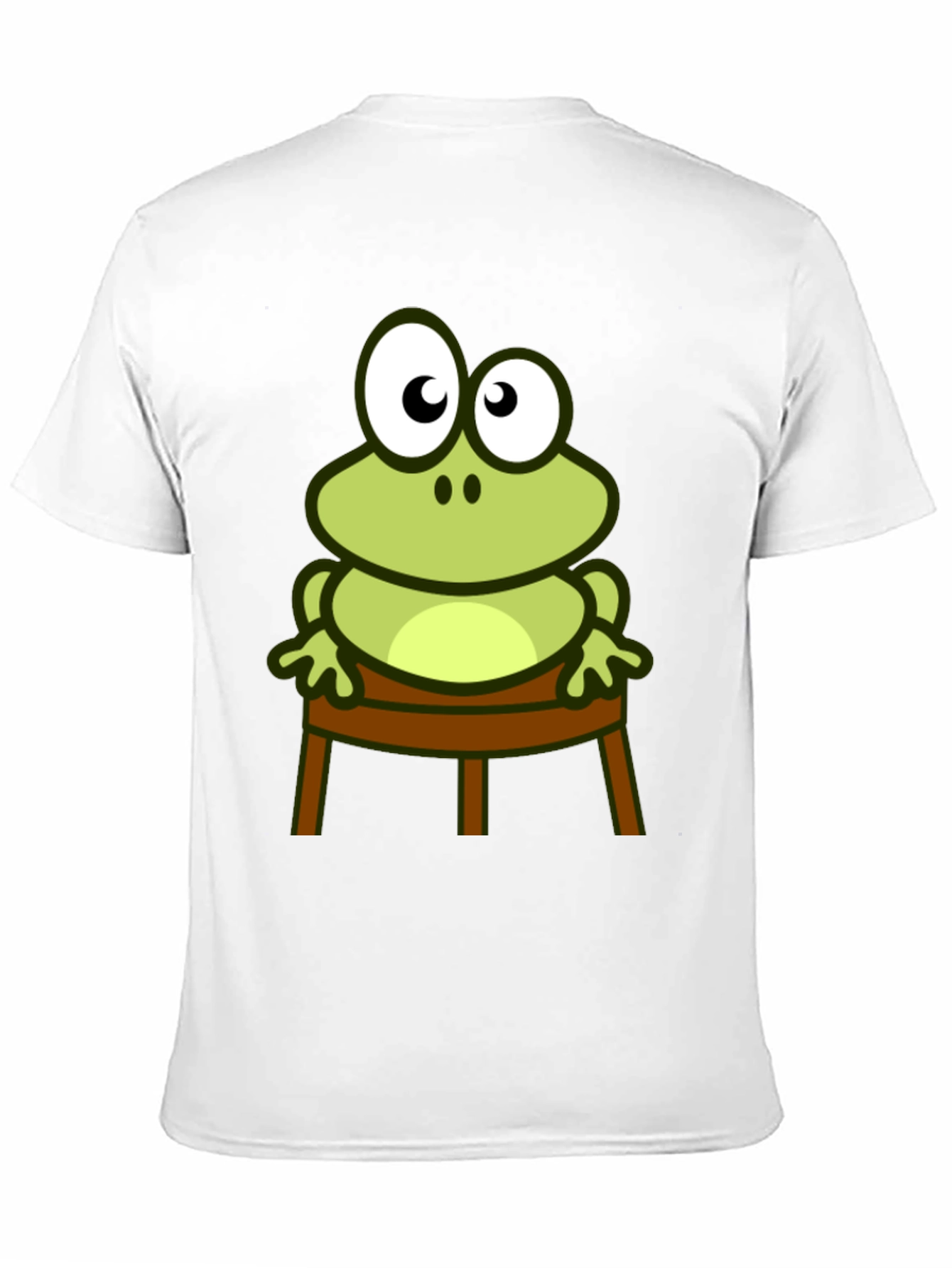 Frog on Chair Graphic Tee - Black Cotton T-Shirt