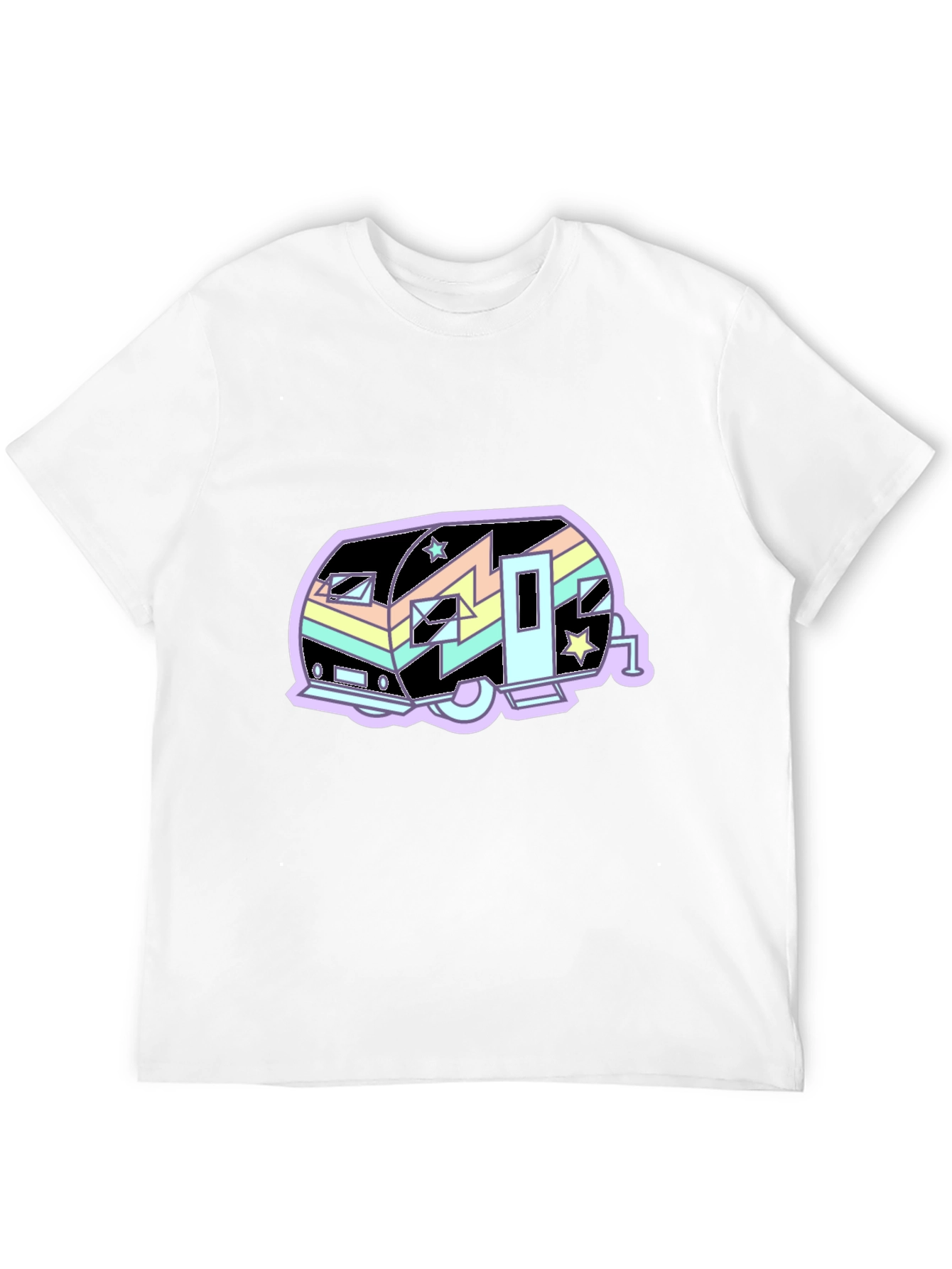 Retro Camper T-Shirt - Pastel Design