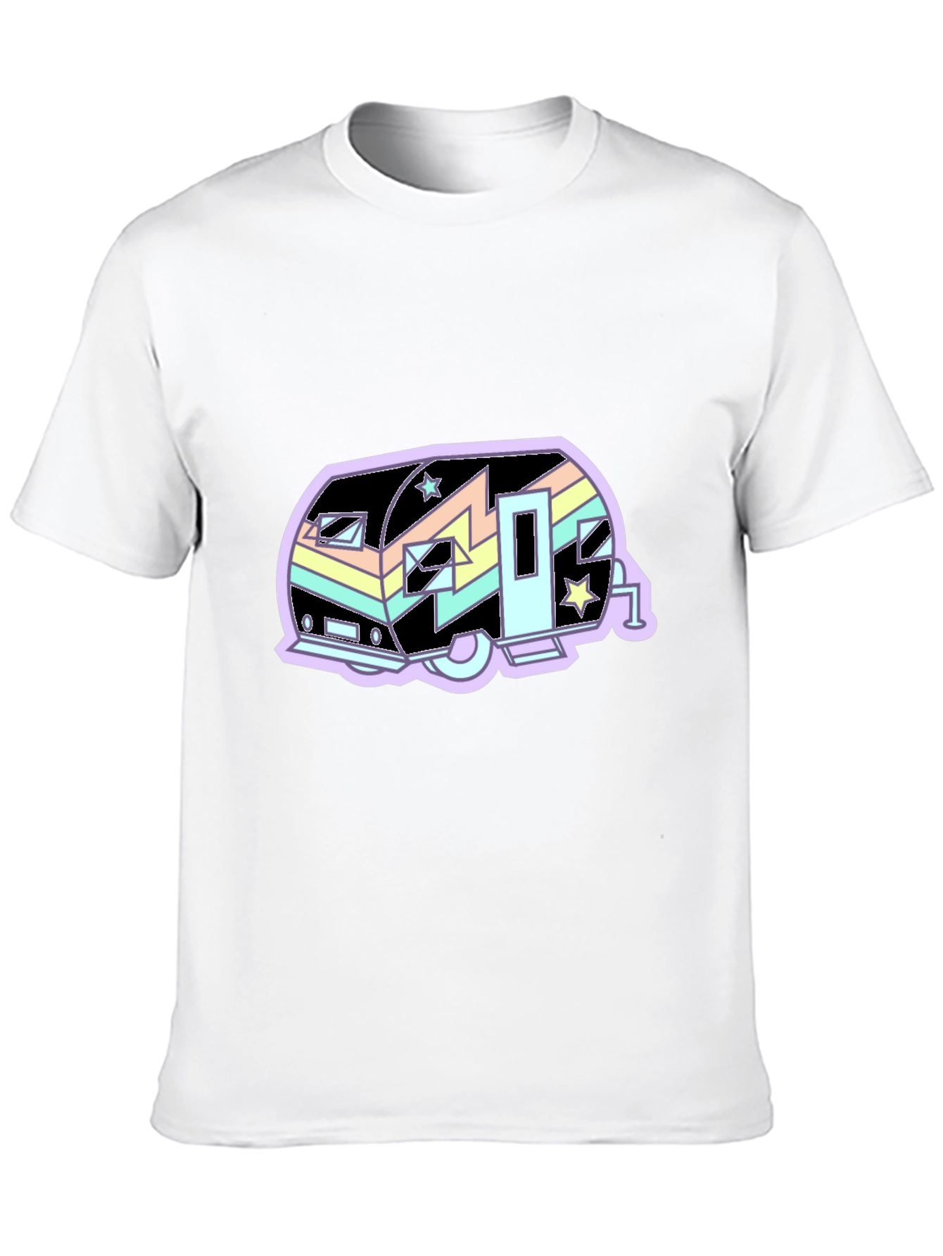 Retro Camper T-Shirt - Pastel Design