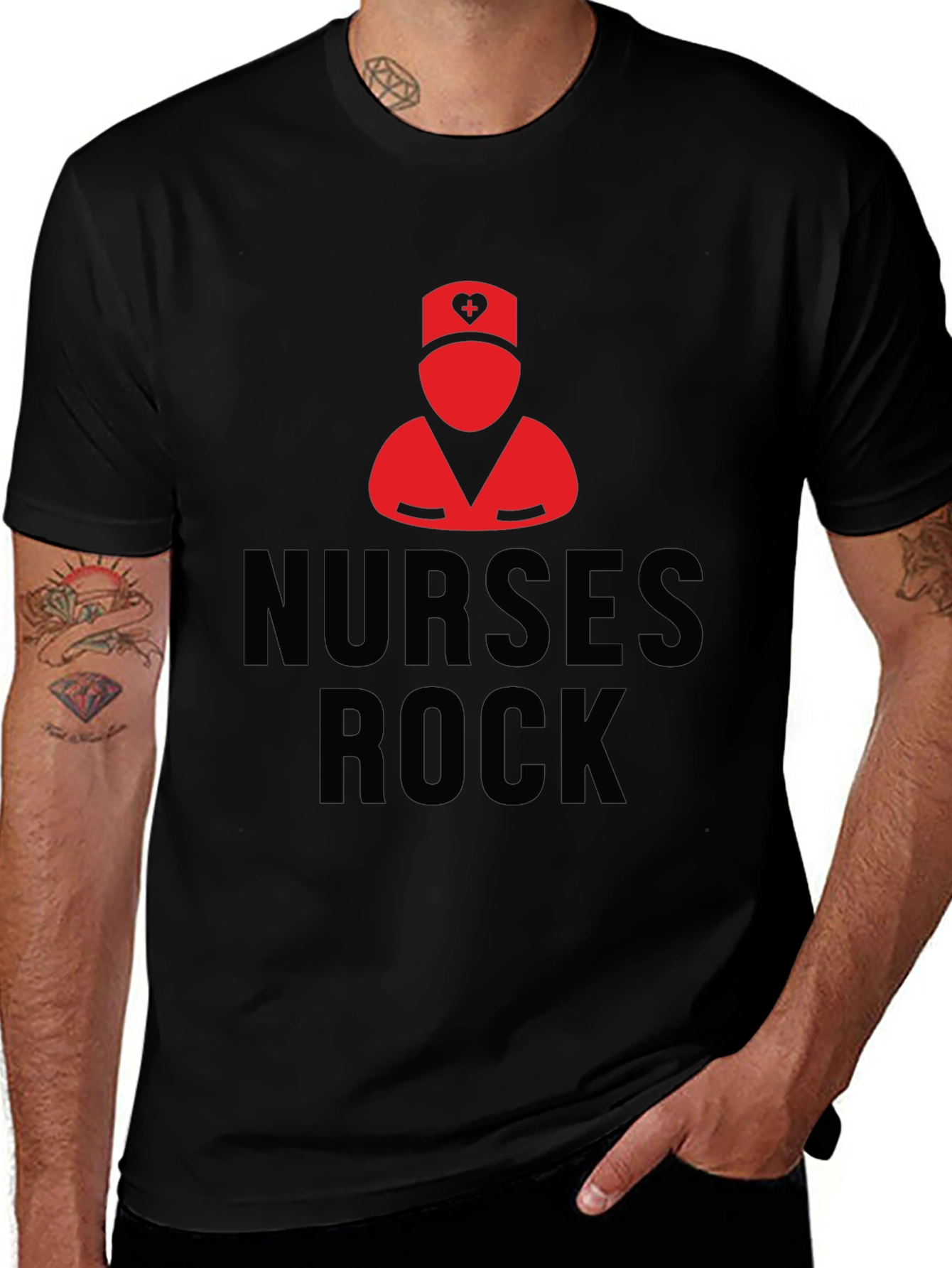 Nurses Rock Black T-Shirt