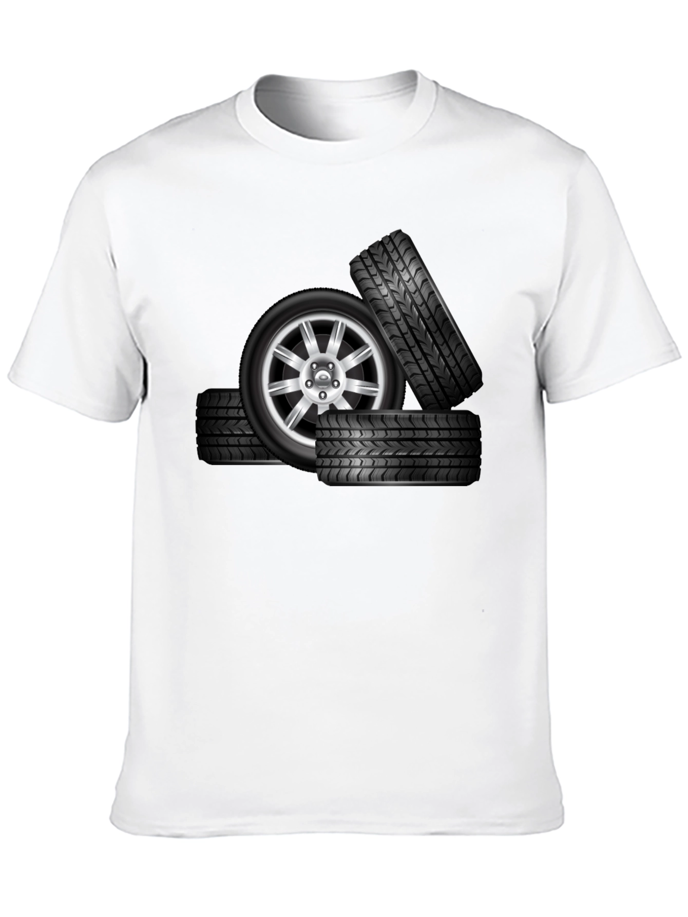 Black Tire Stack Graphic T-Shirt