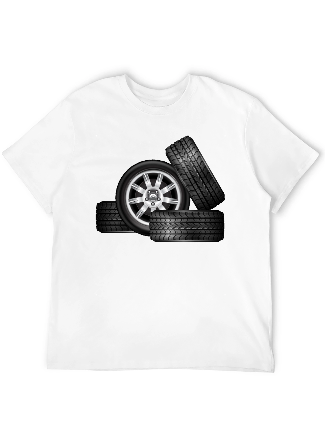 Black Tire Stack Graphic T-Shirt