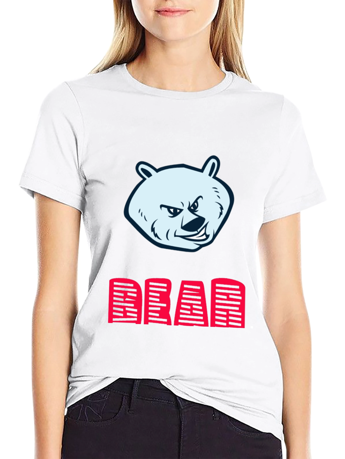 Bear Graphic Print Mens Black T-Shirt