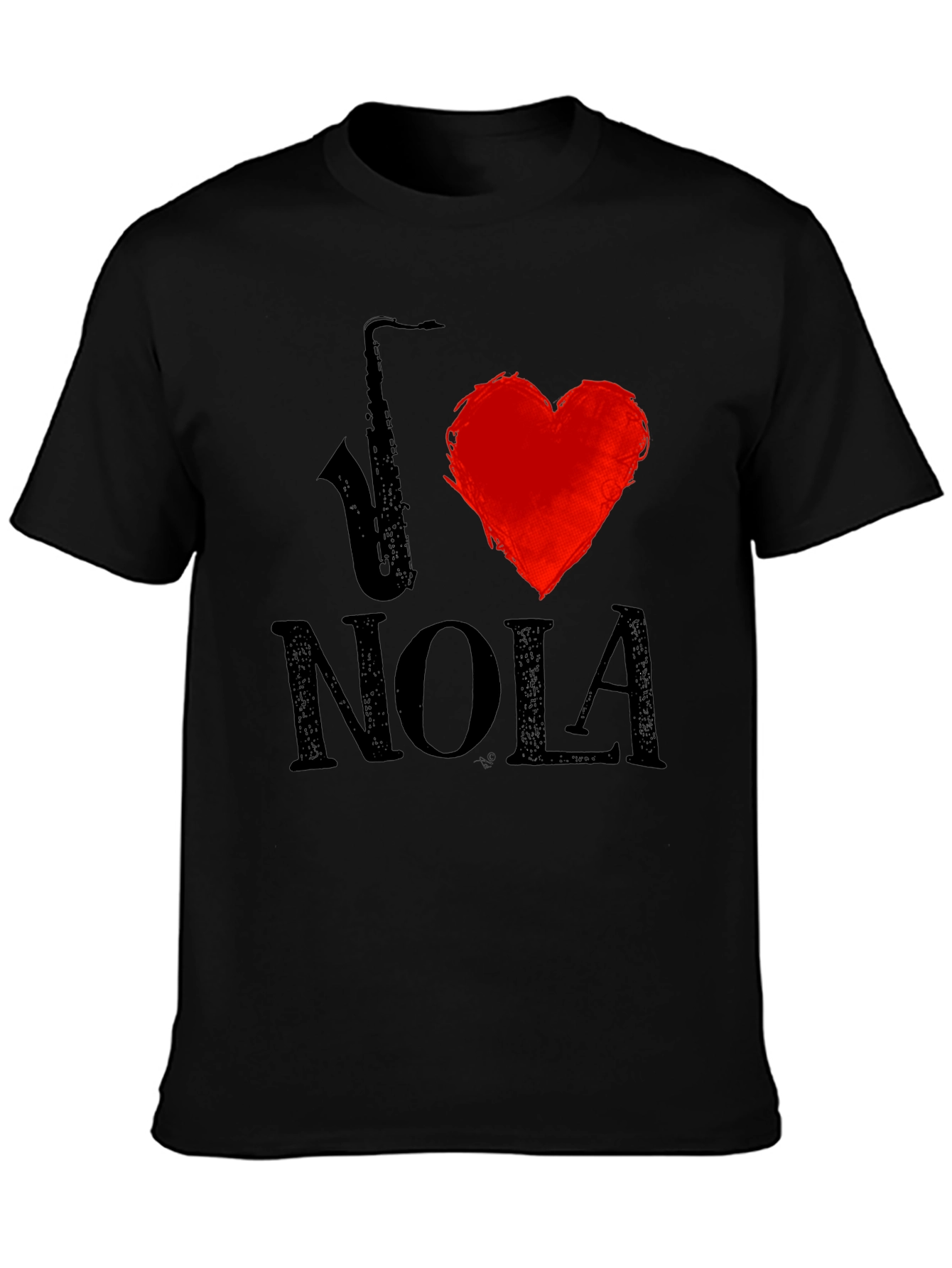 I Sax Heart NOLA Black T-Shirt