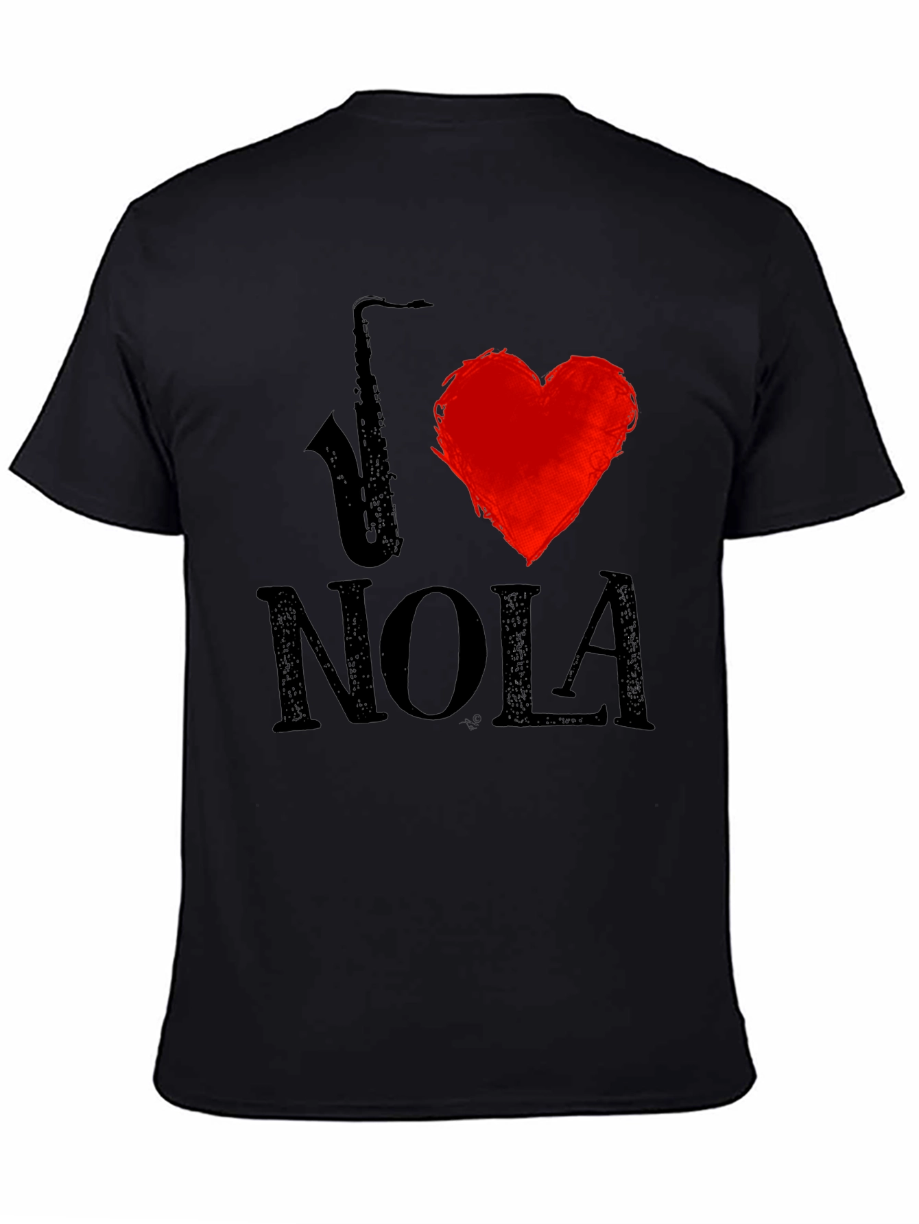 I Sax Heart NOLA Black T-Shirt