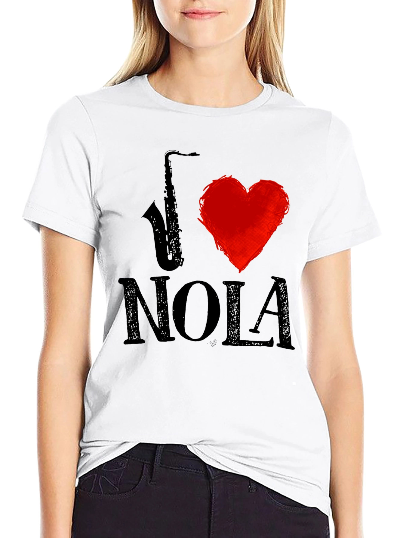 I Sax Heart NOLA Black T-Shirt