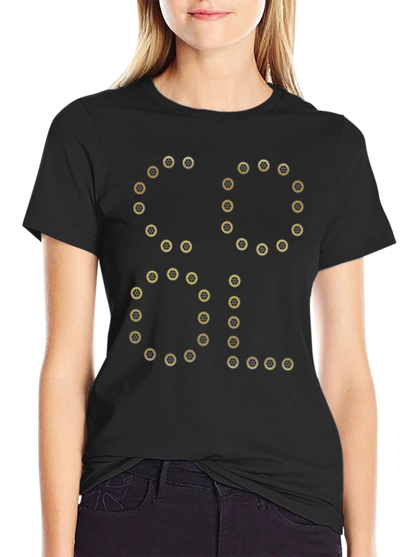 Gear Cool Graphic Tee - Black Cotton T-Shirt