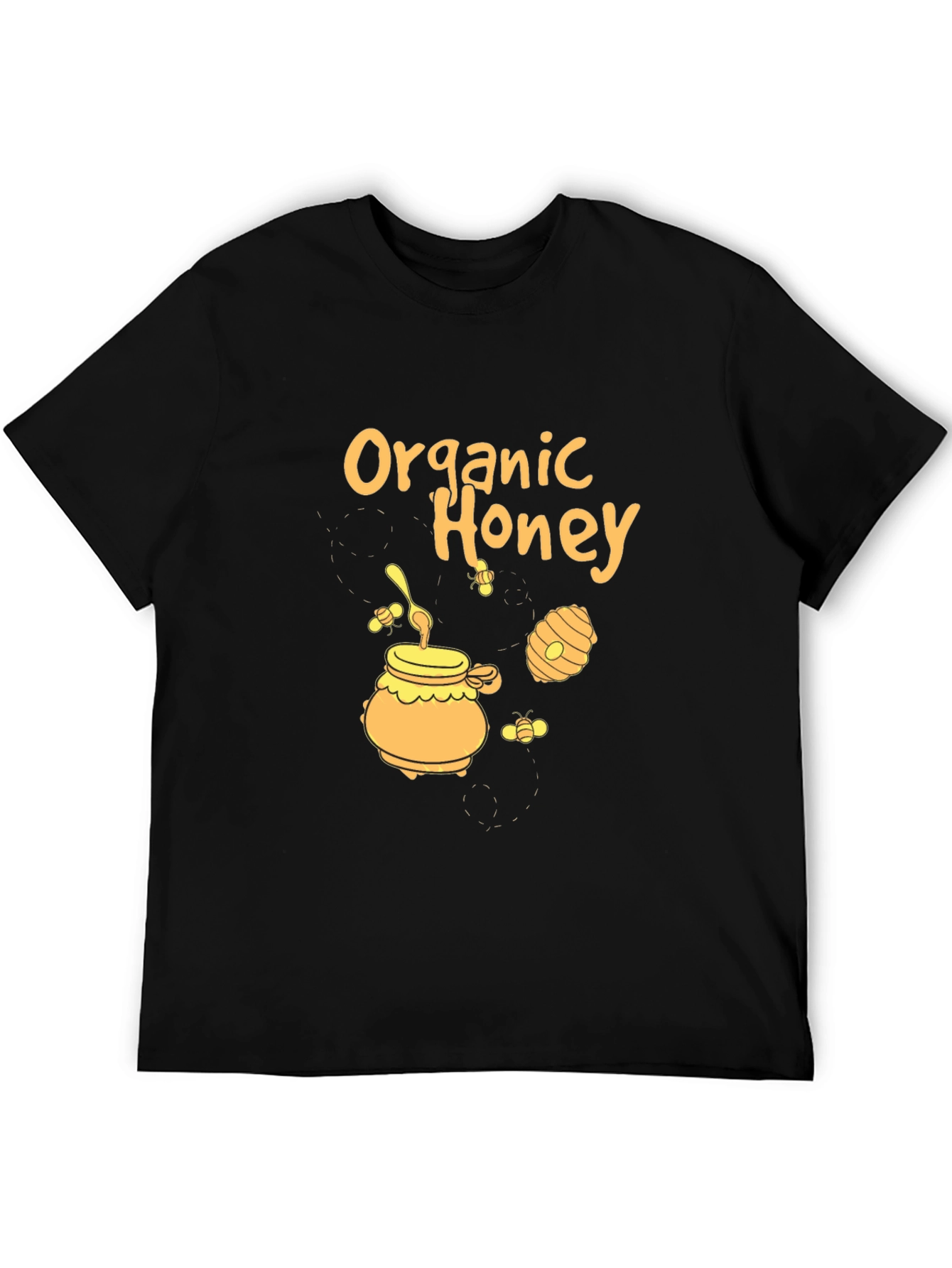 Organic Honey Graphic Print Black T-Shirt