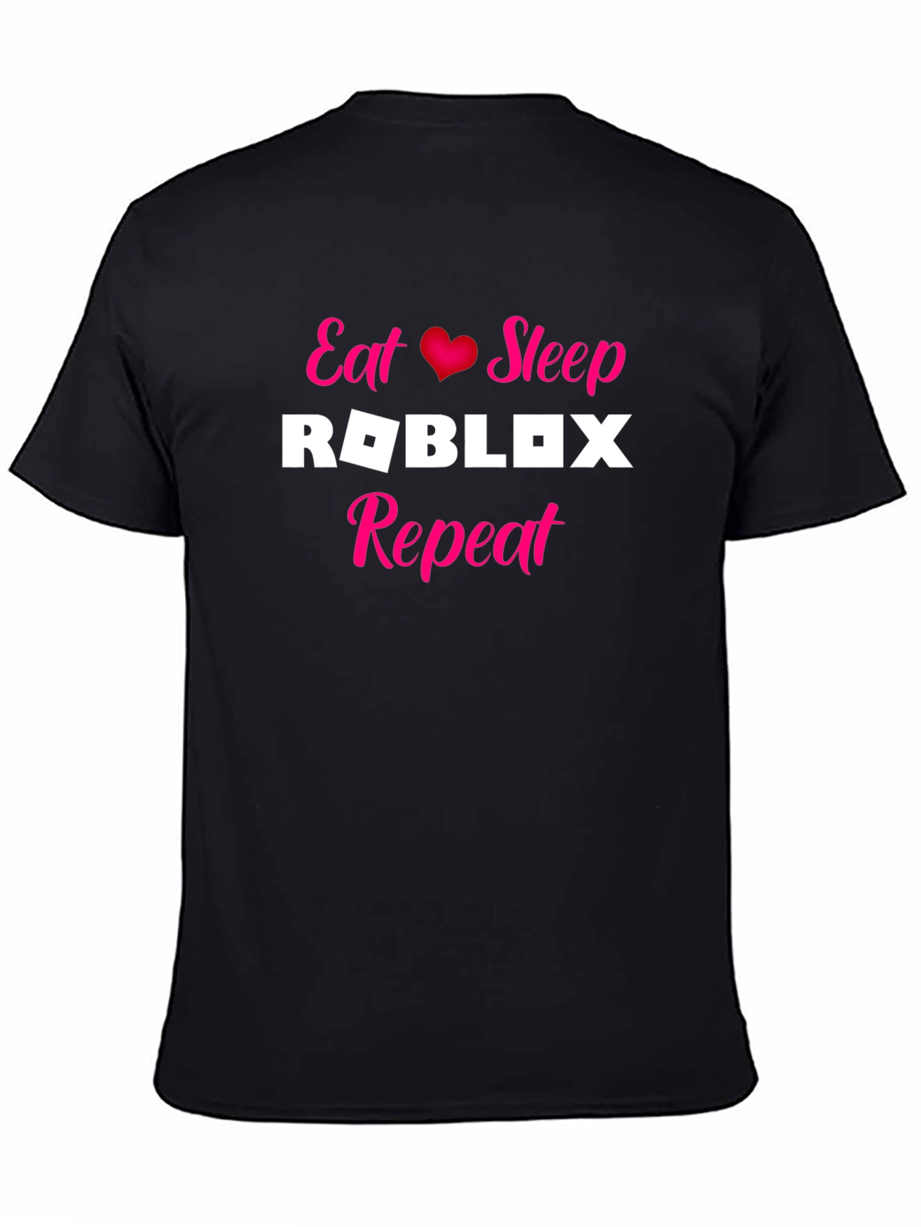 Eat Sleep Roblox Repeat Black T-Shirt