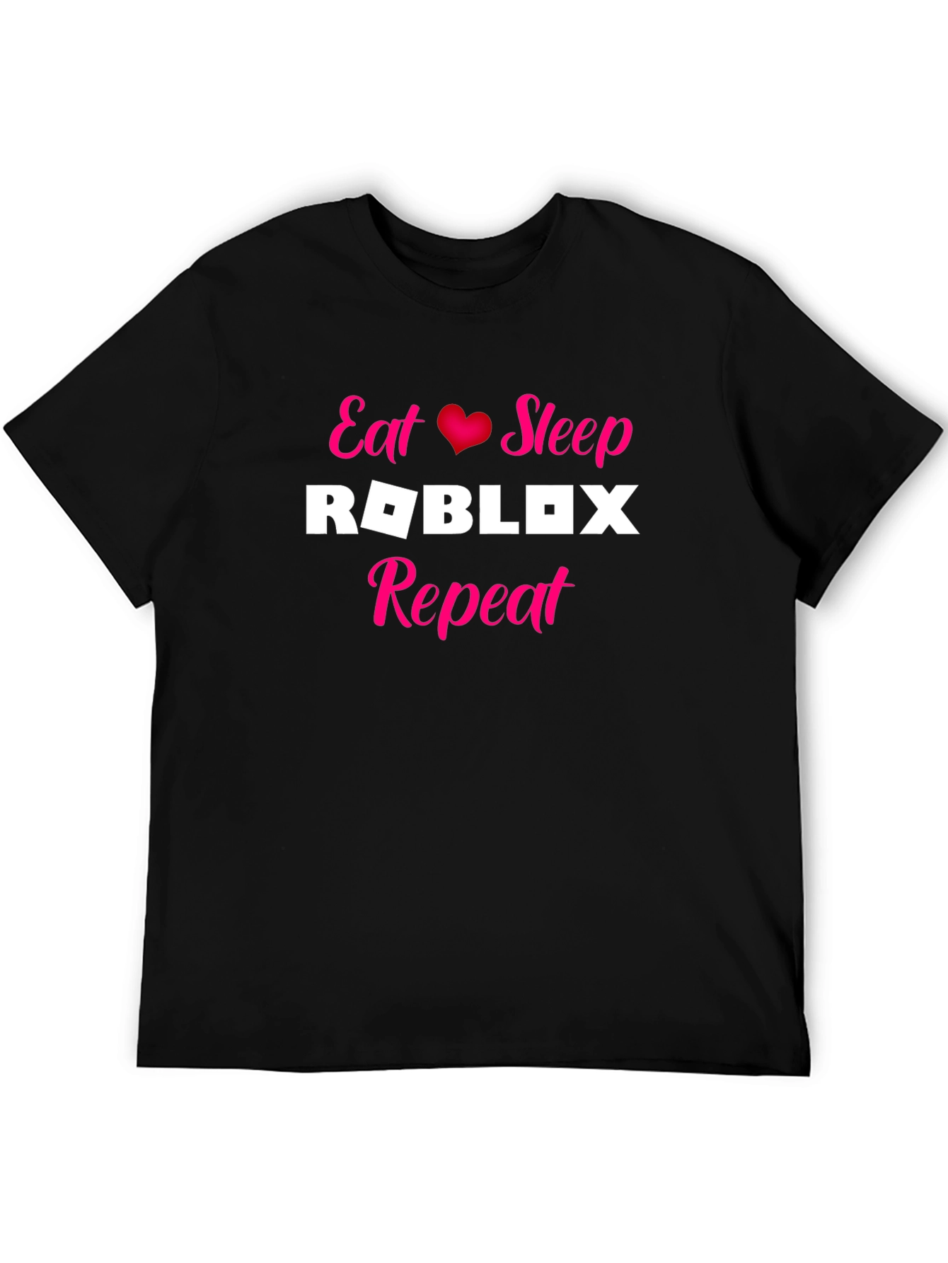 Eat Sleep Roblox Repeat Black T-Shirt