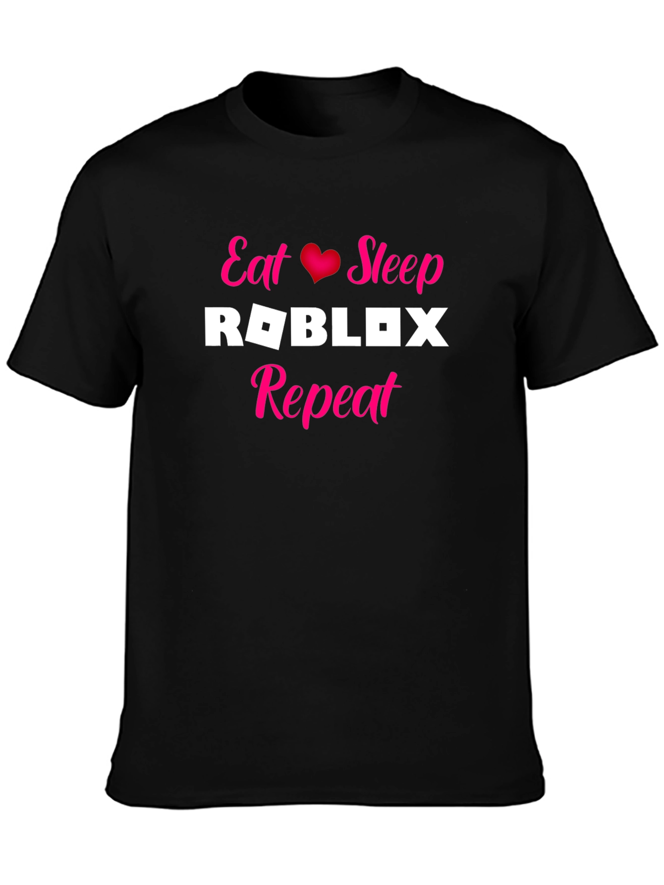 Eat Sleep Roblox Repeat Black T-Shirt