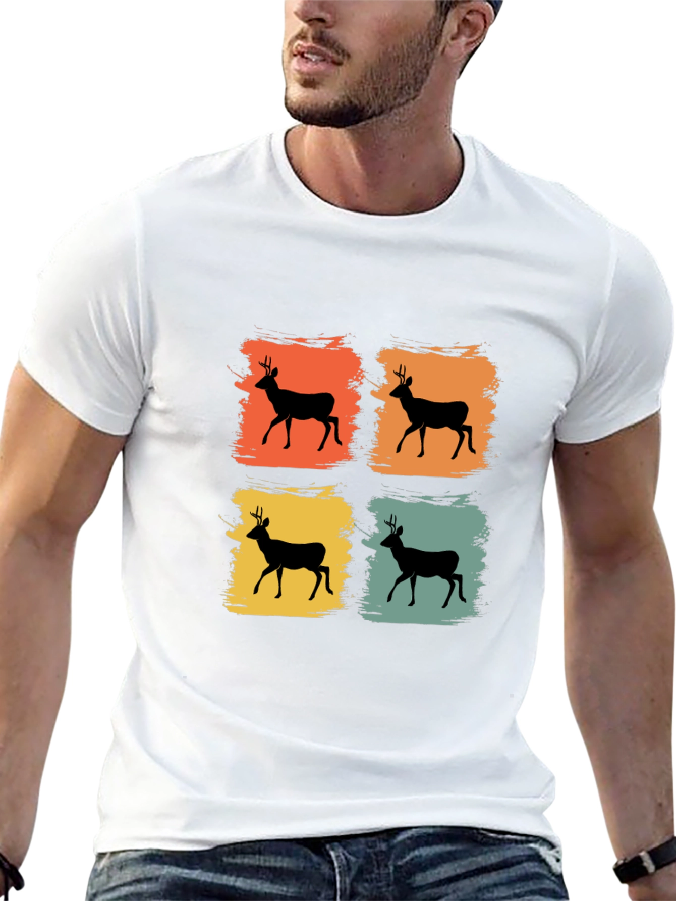 Retro Deer Silhouette T-Shirt
