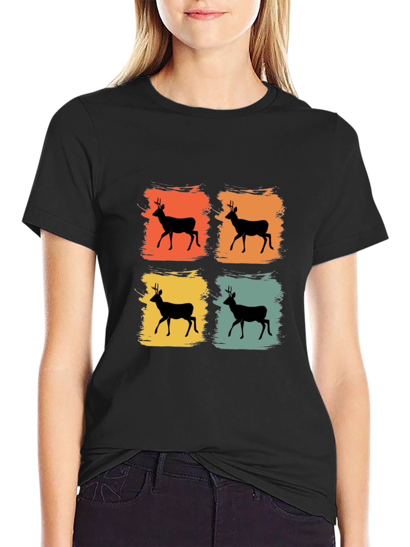 Retro Deer Silhouette T-Shirt