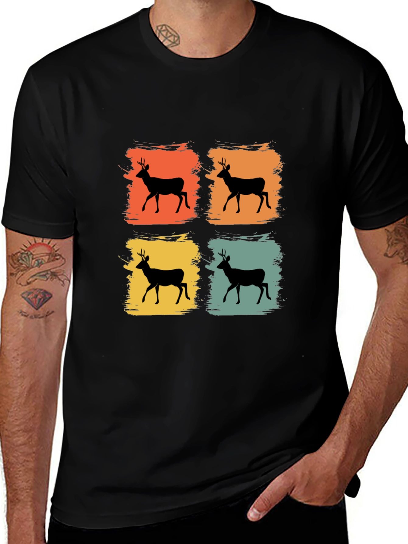 Retro Deer Silhouette T-Shirt