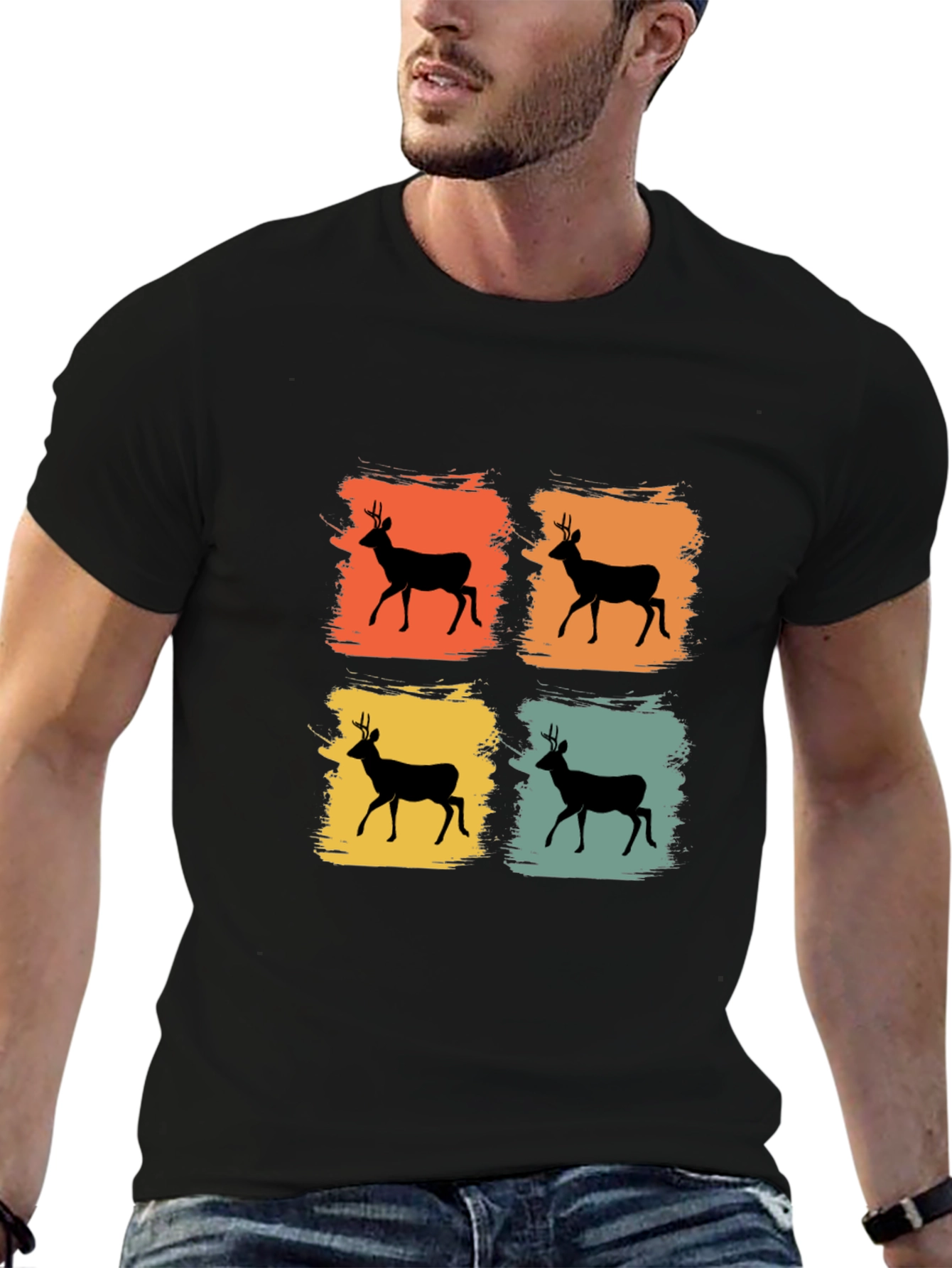 Retro Deer Silhouette T-Shirt
