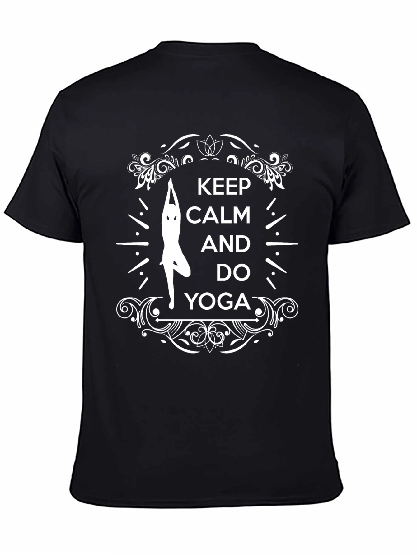 Keep Calm and Do Yoga Graphic Tee - Black