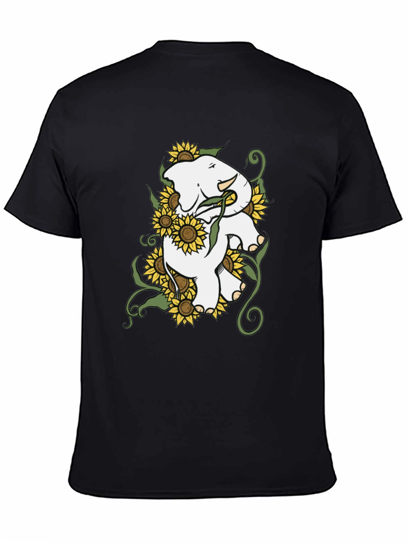 Elephant Sunflower Graphic Tee