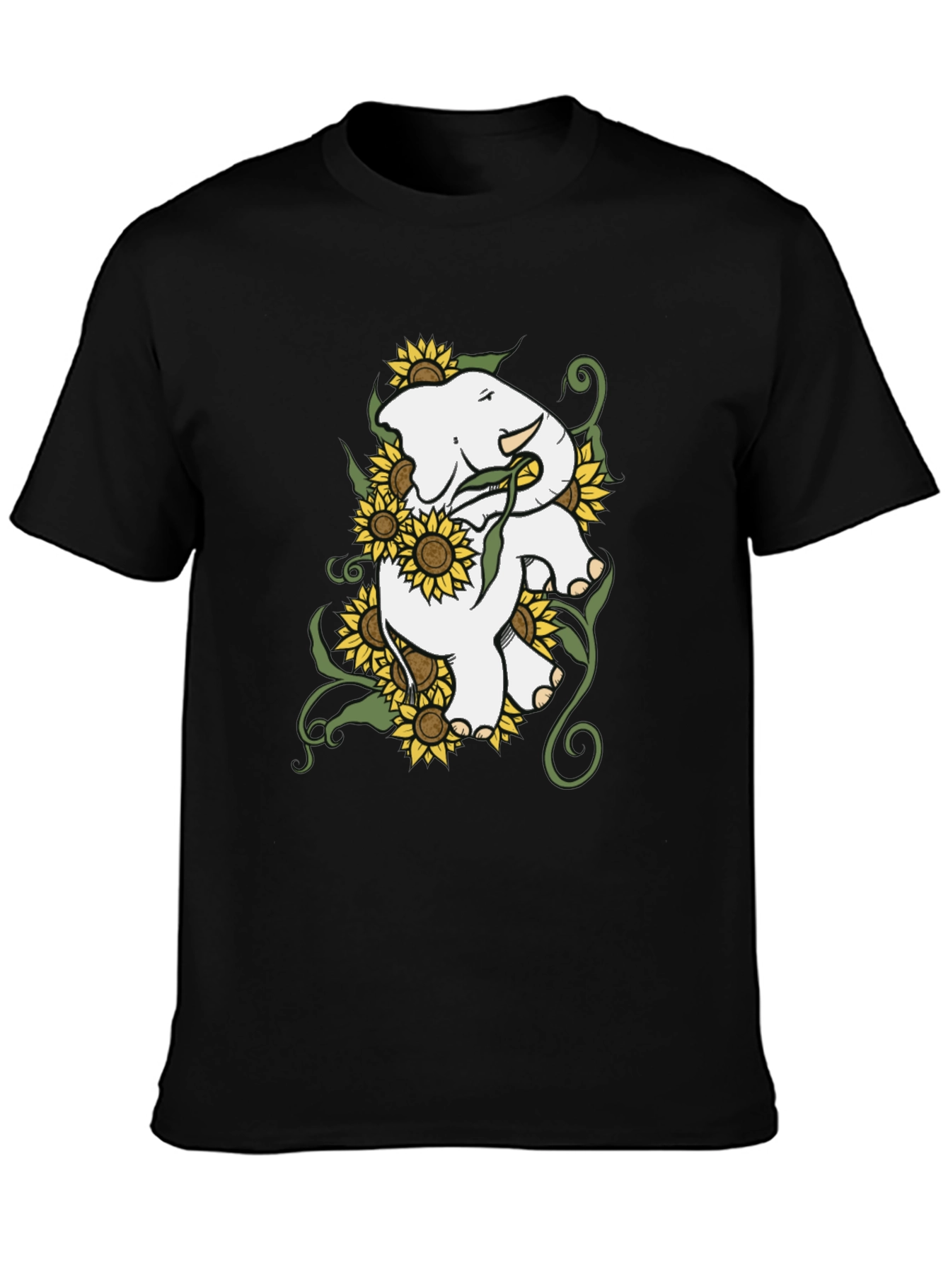 Elephant Sunflower Graphic Tee