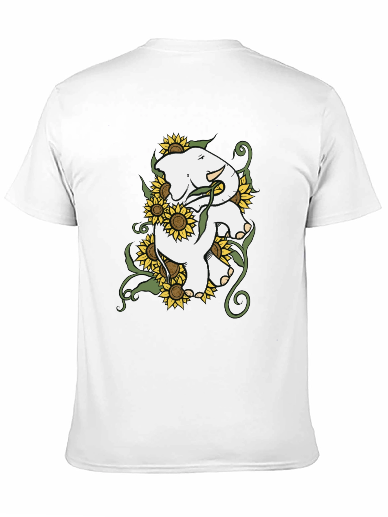 Elephant Sunflower Graphic Tee