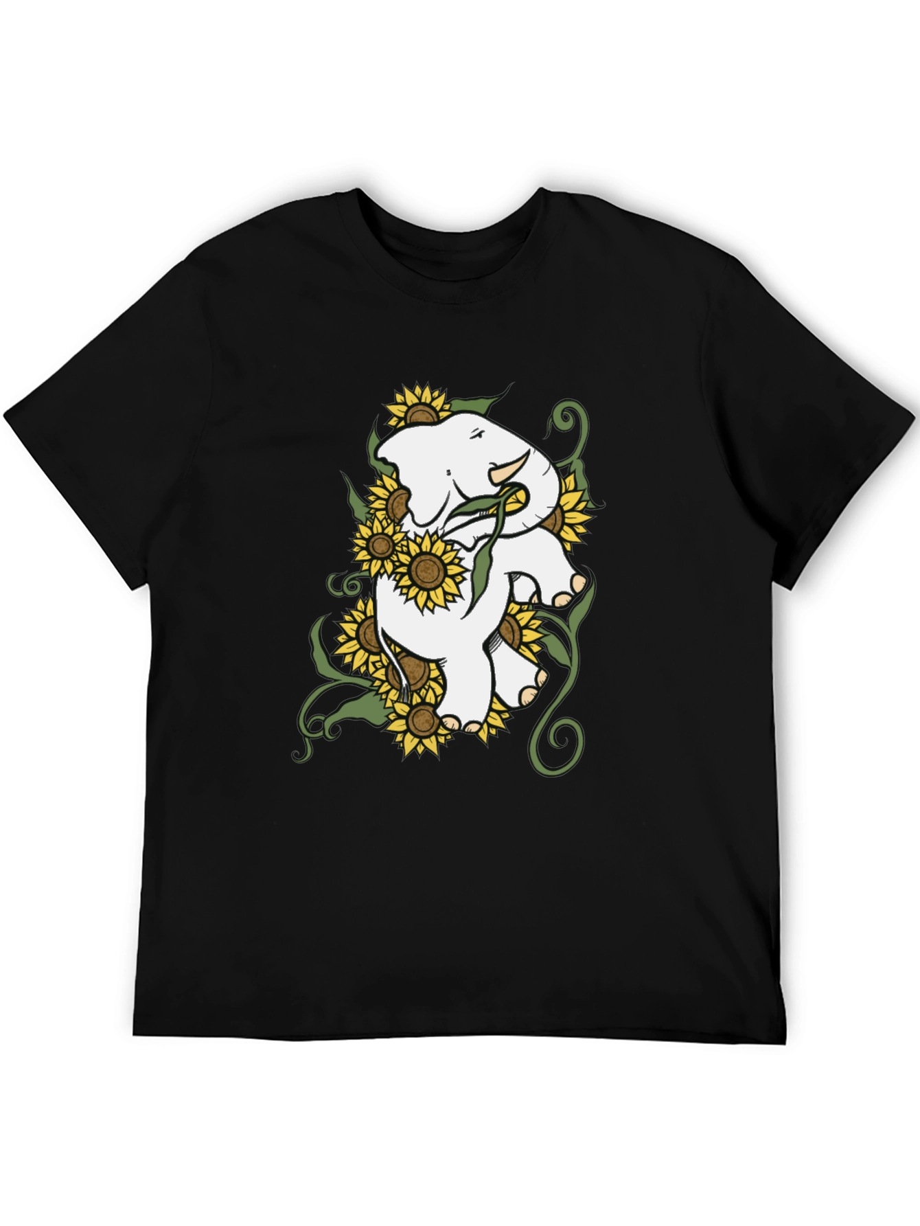 Elephant Sunflower Graphic Tee