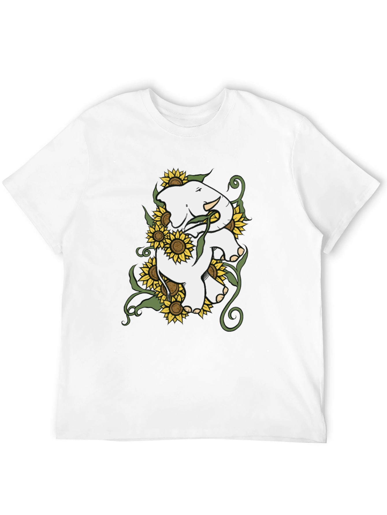 Elephant Sunflower Graphic Tee