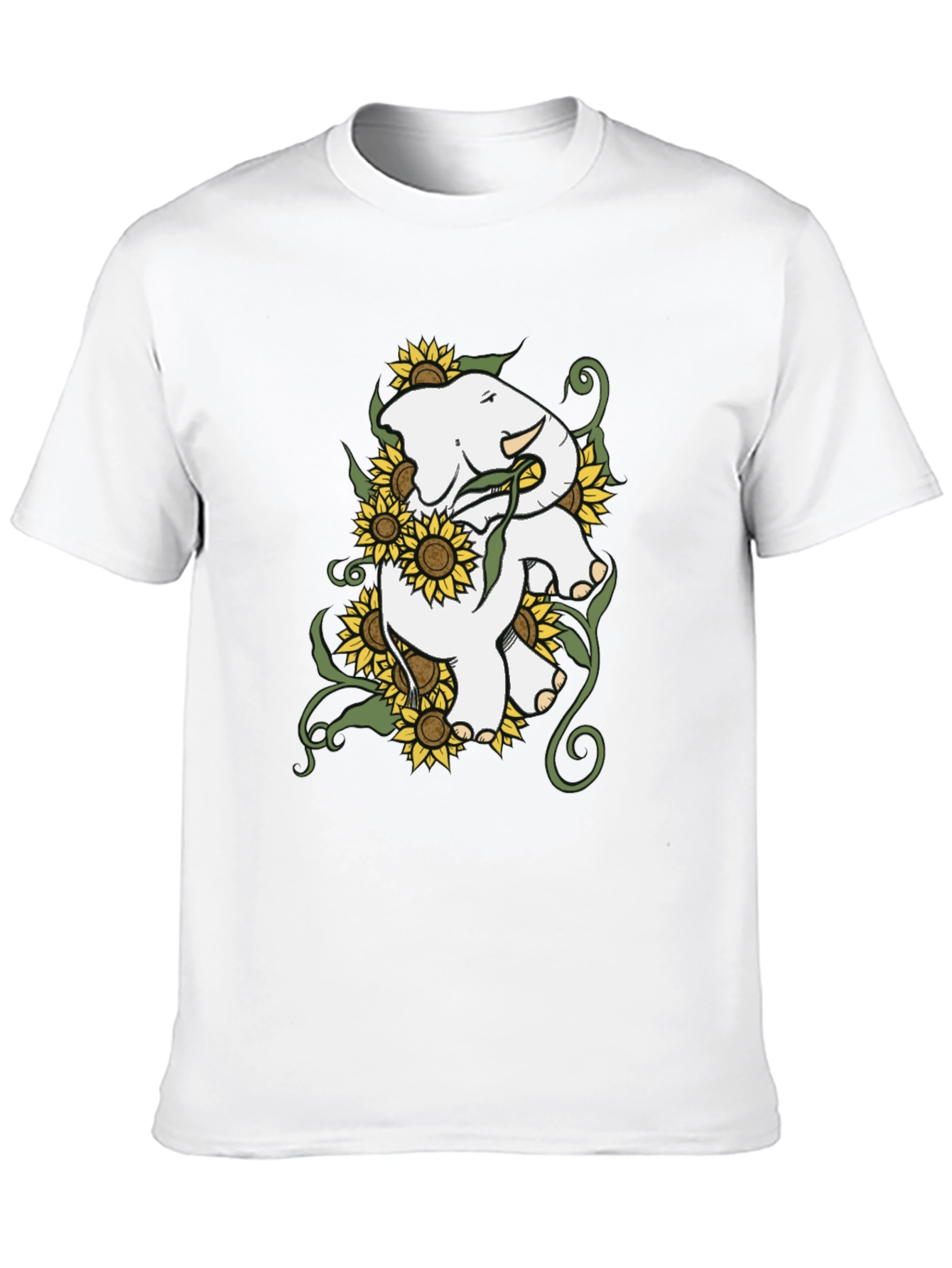 Elephant Sunflower Graphic Tee