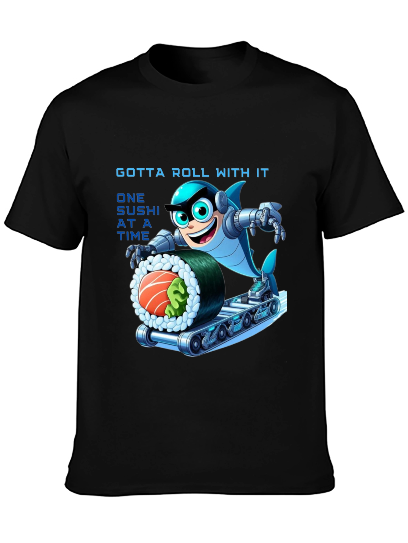 Sushi Roll Shark T-Shirt - Gotta Roll With It!