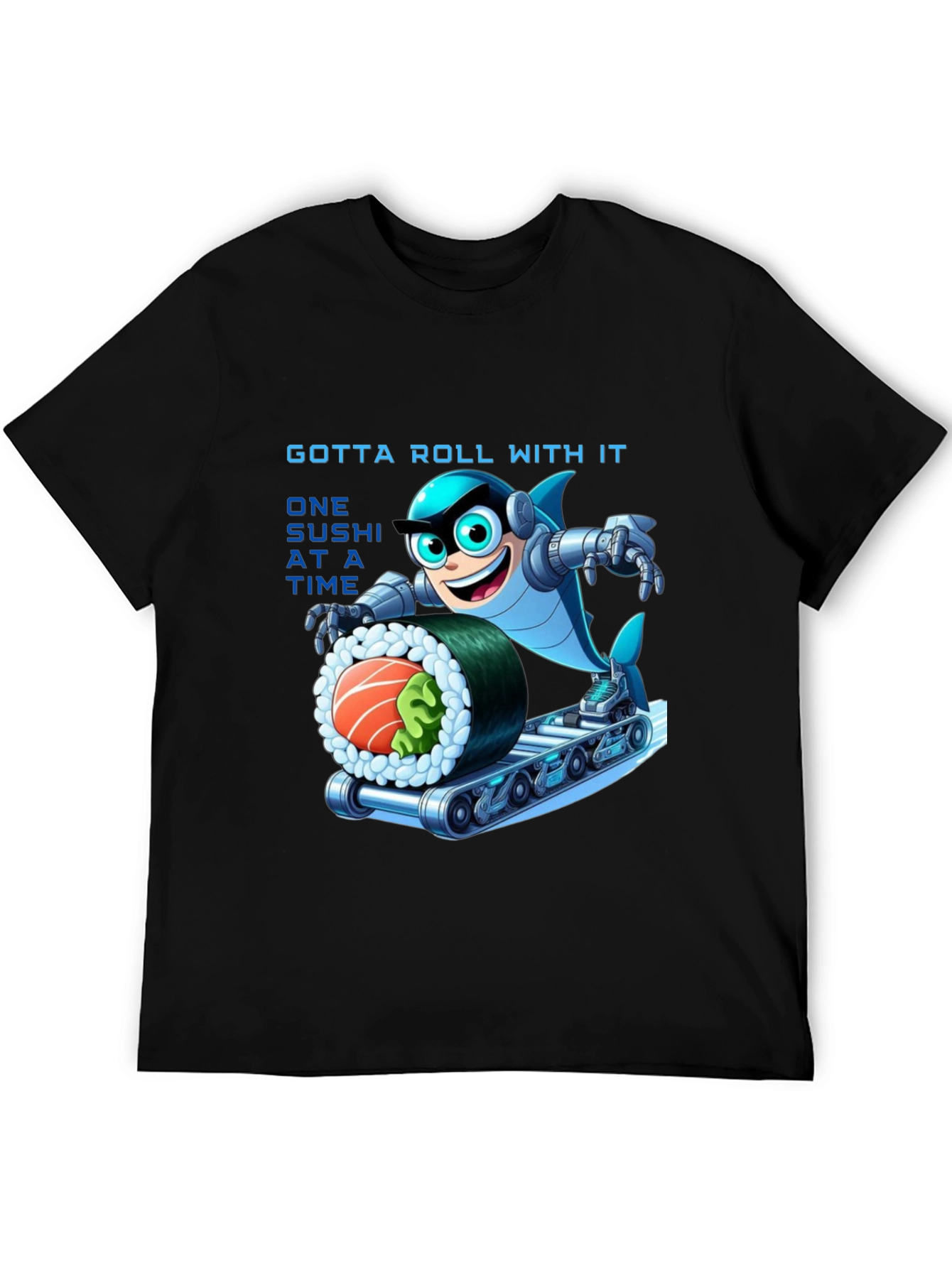 Sushi Roll Shark T-Shirt - Gotta Roll With It!