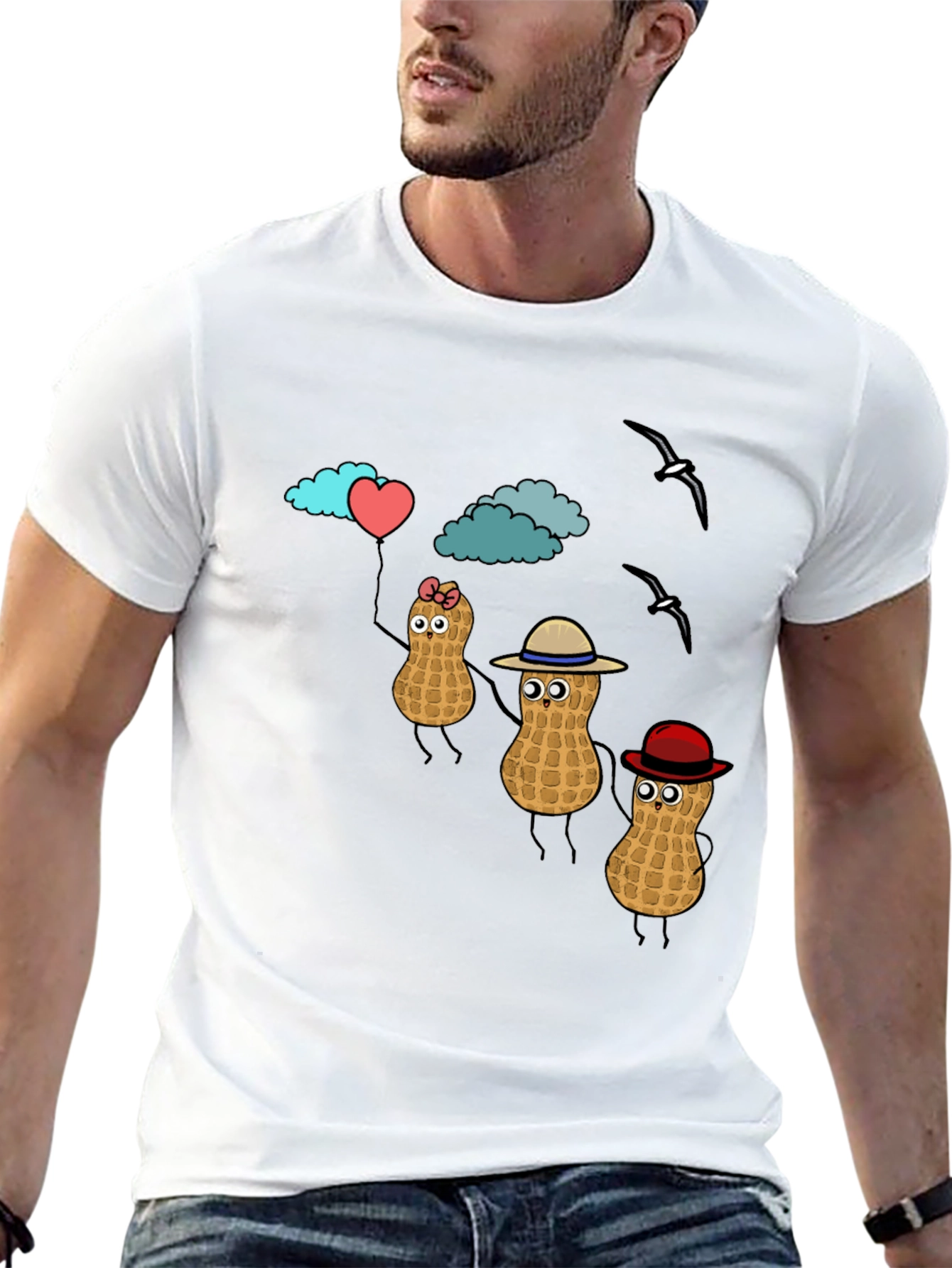 Peanut Character Graphic T-Shirt - Novelty Tee