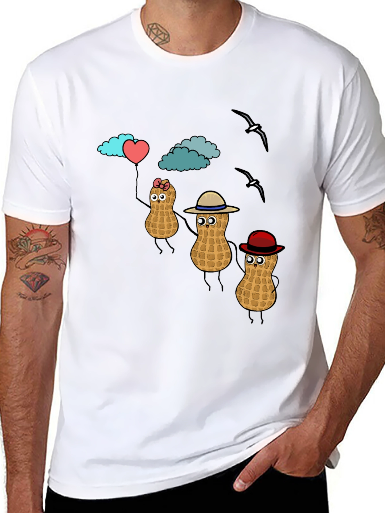 Peanut Character Graphic T-Shirt - Novelty Tee