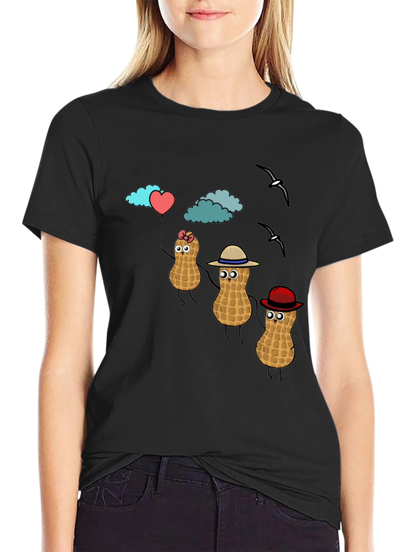 Peanut Character Graphic T-Shirt - Novelty Tee