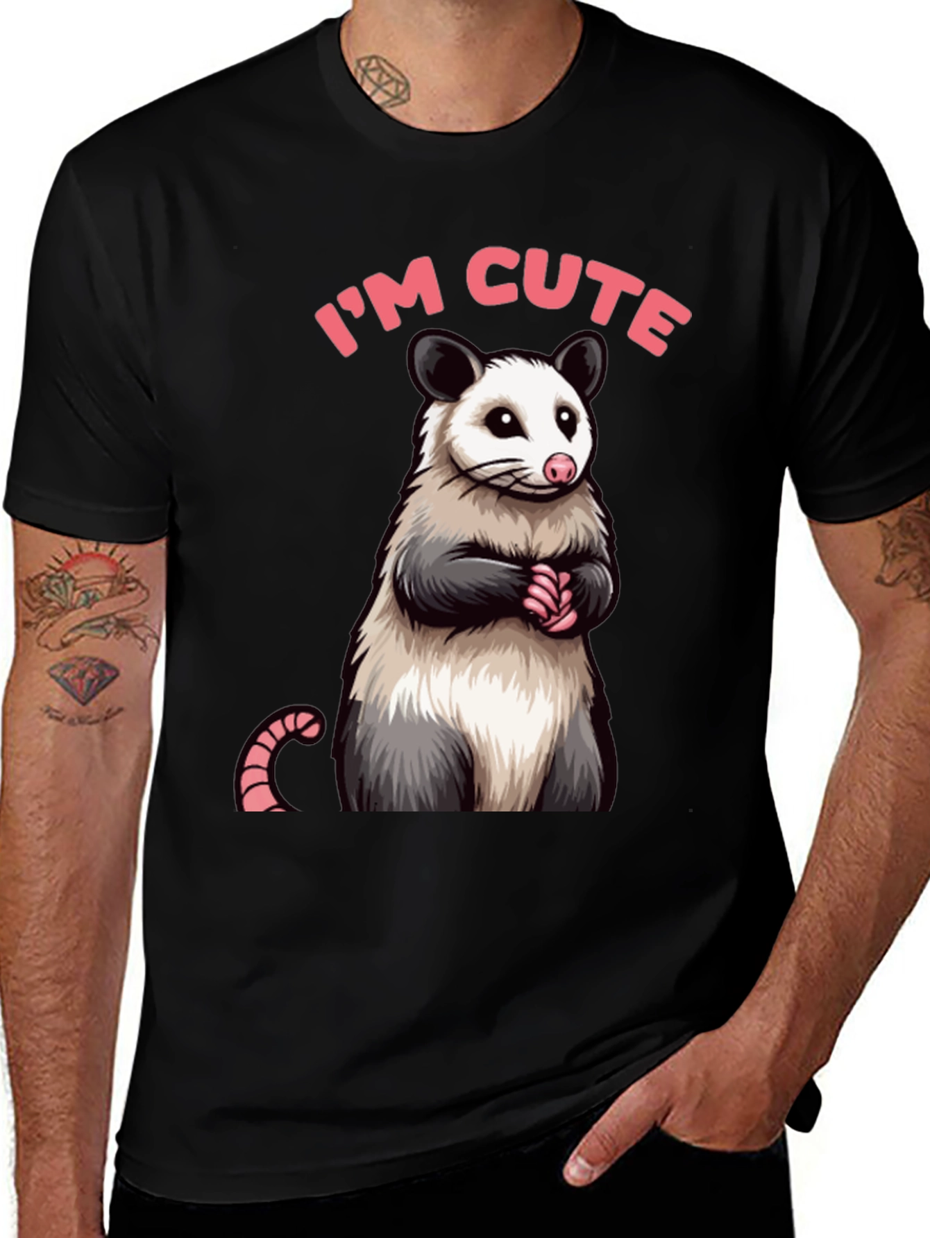 Cute Opossum Graphic Tee Shirt