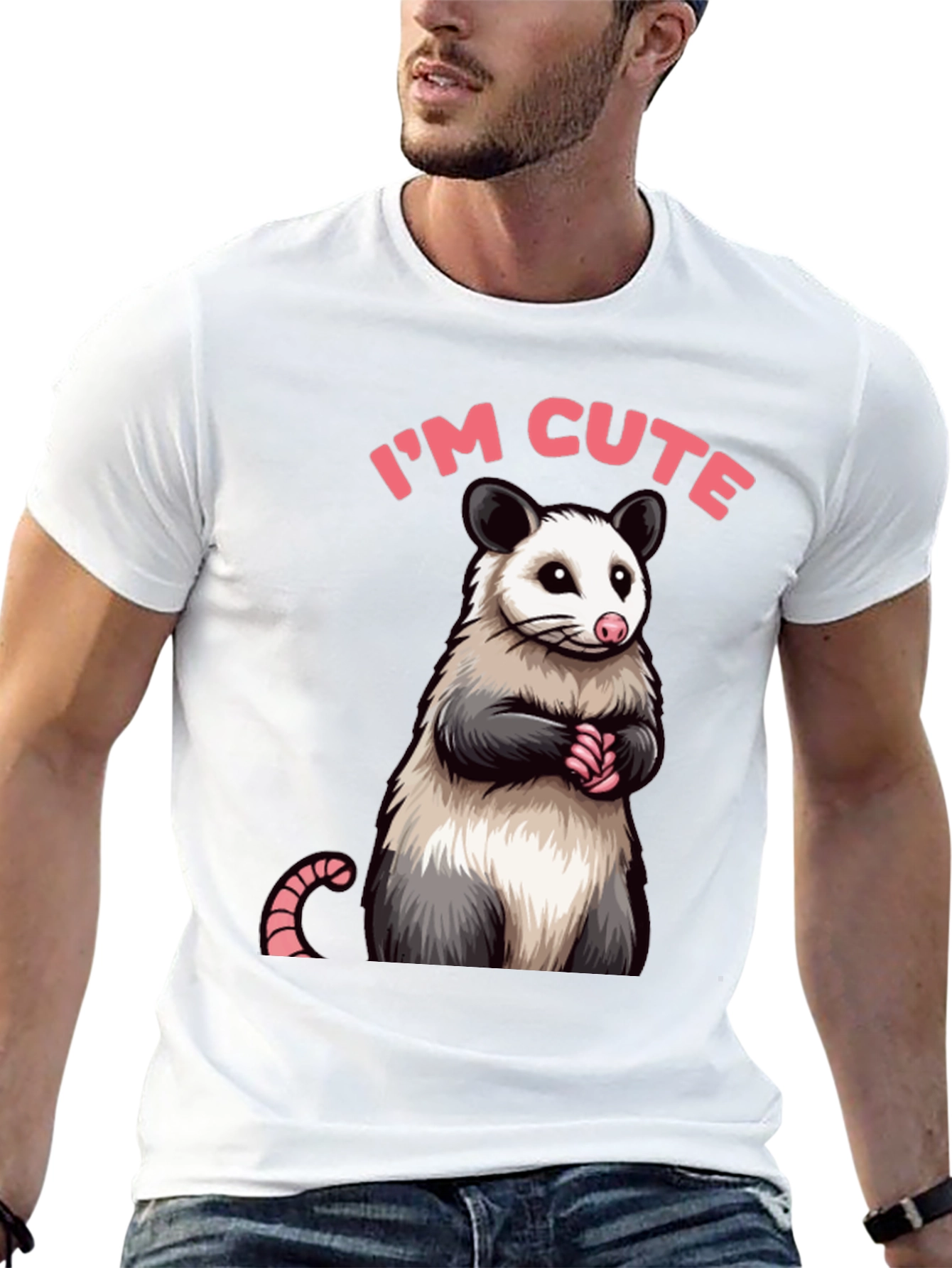 Cute Opossum Graphic Tee Shirt