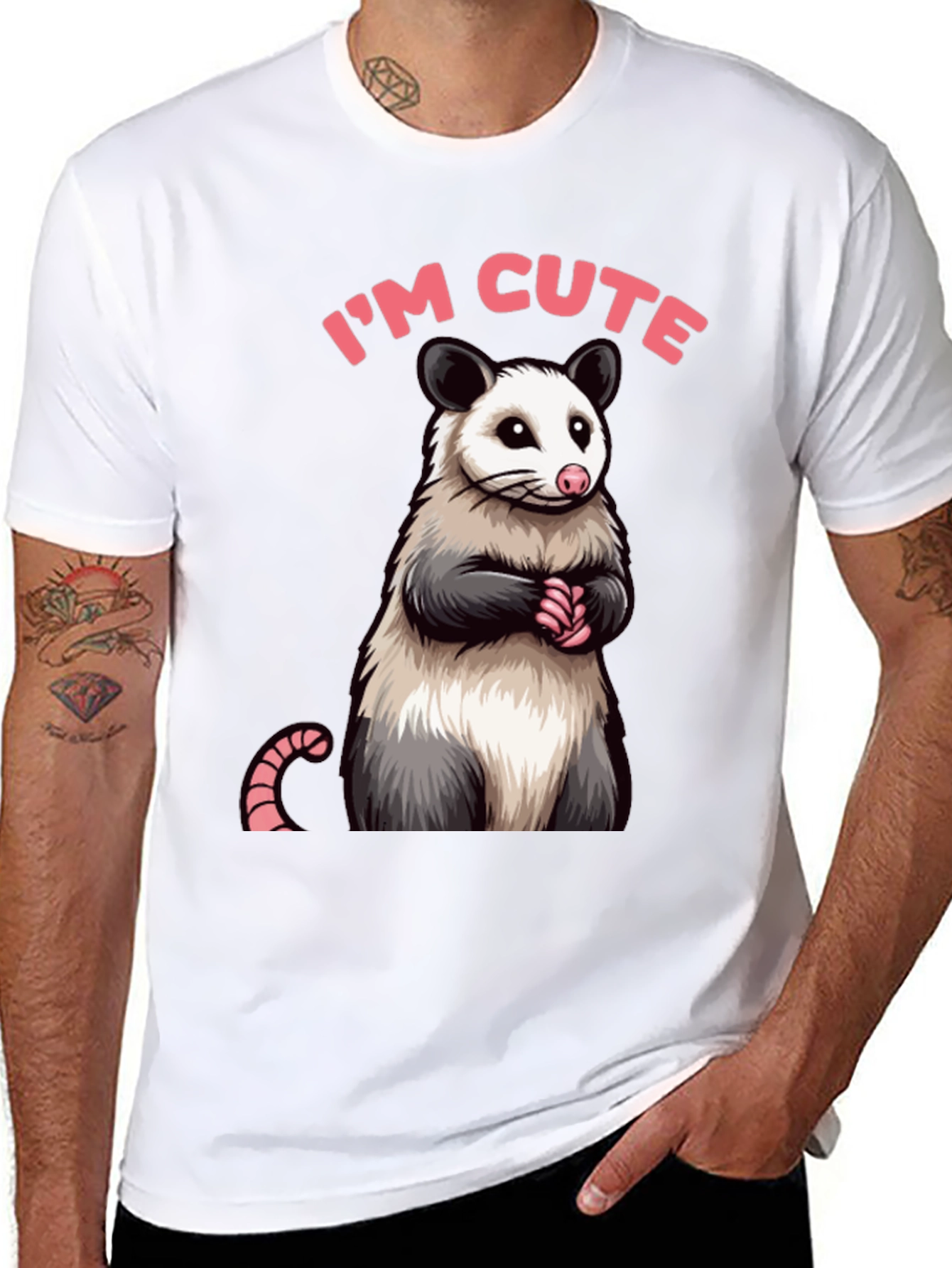 Cute Opossum Graphic Tee Shirt