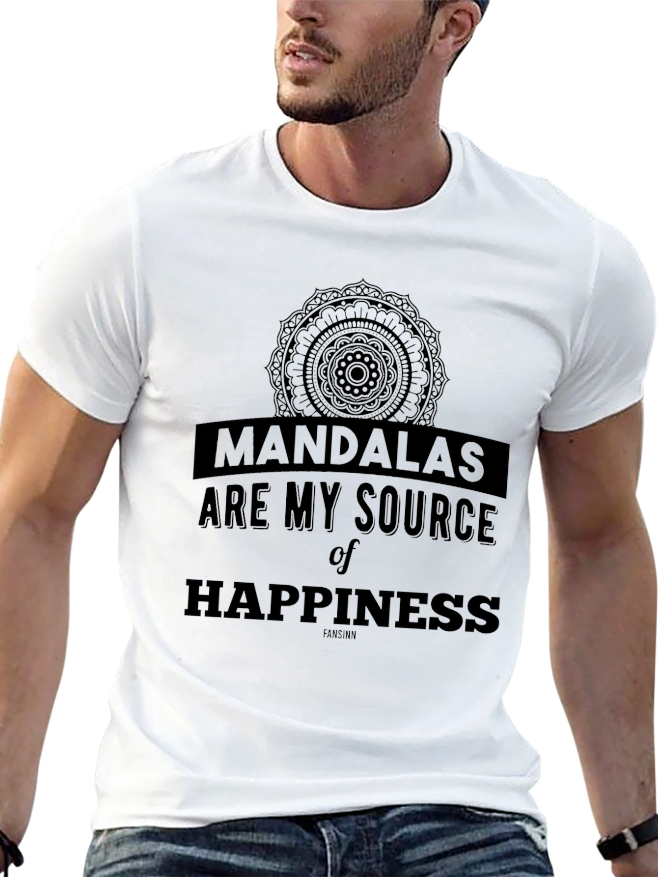 Mandala Happiness T-Shirt - Black Graphic Tee