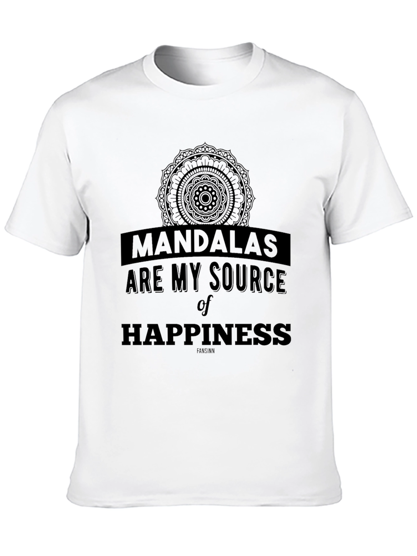 Mandala Happiness T-Shirt - Black Graphic Tee