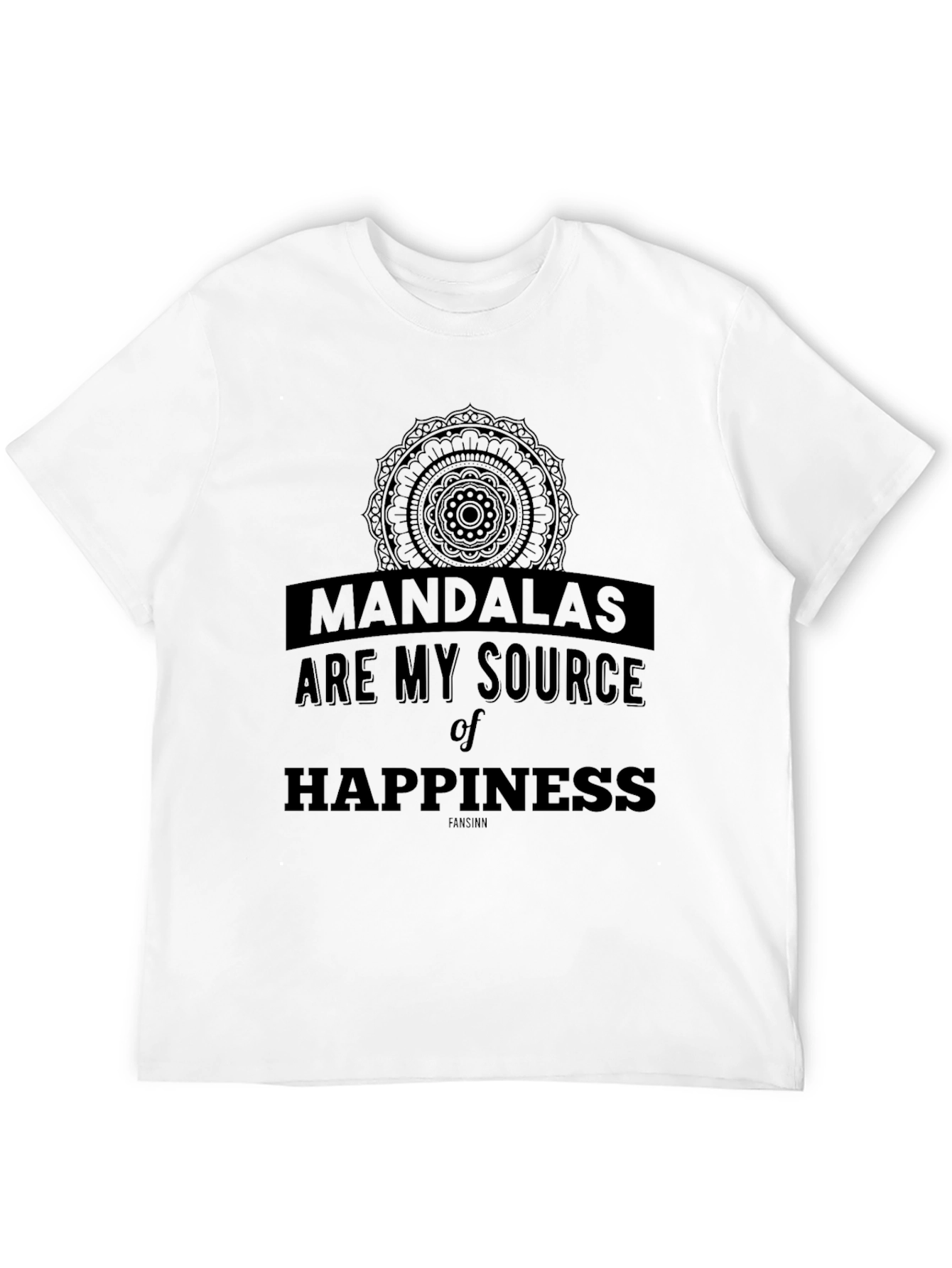 Mandala Happiness T-Shirt - Black Graphic Tee
