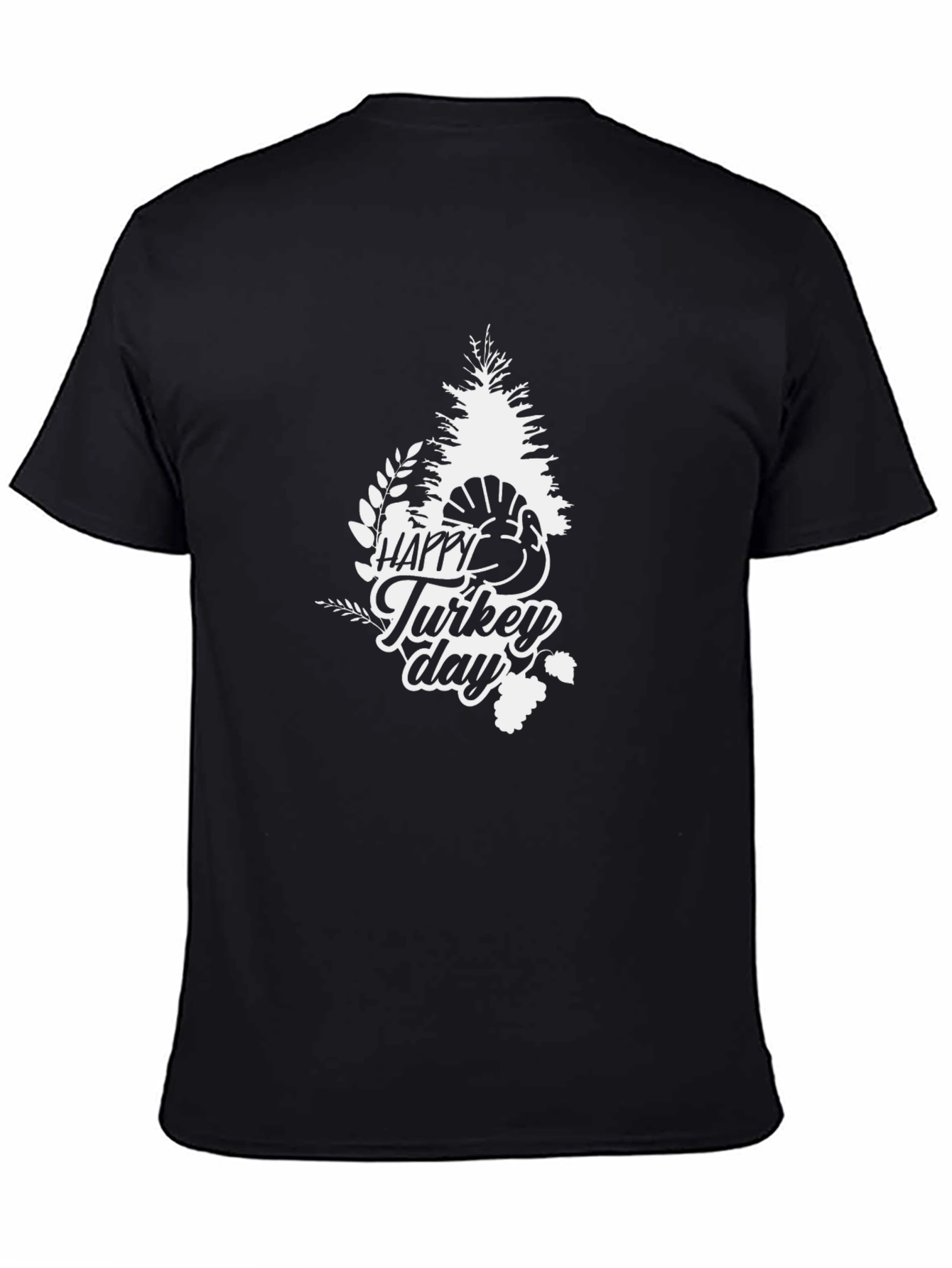 Happy Turkey Day Black Graphic Tee