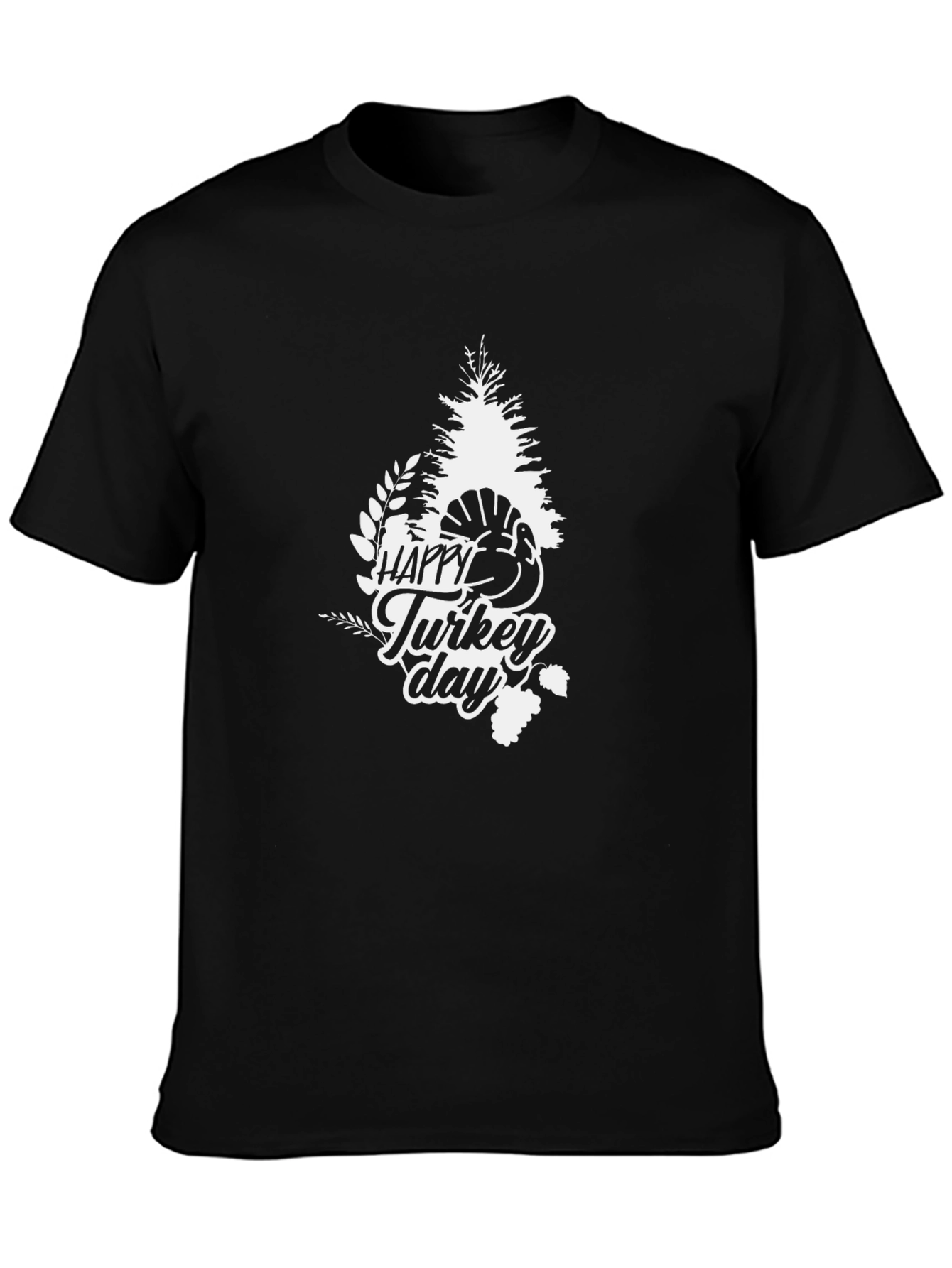 Happy Turkey Day Black Graphic Tee