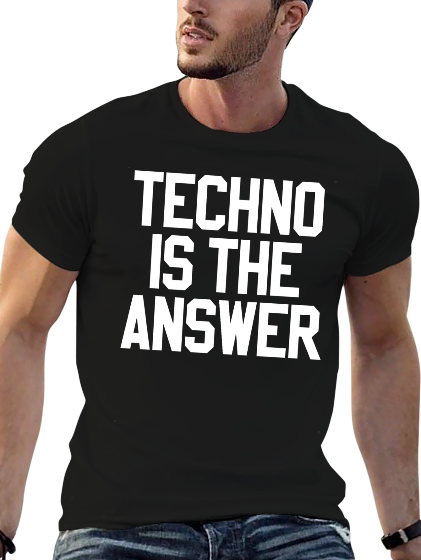 Techno is the Answer T-Shirt - Black