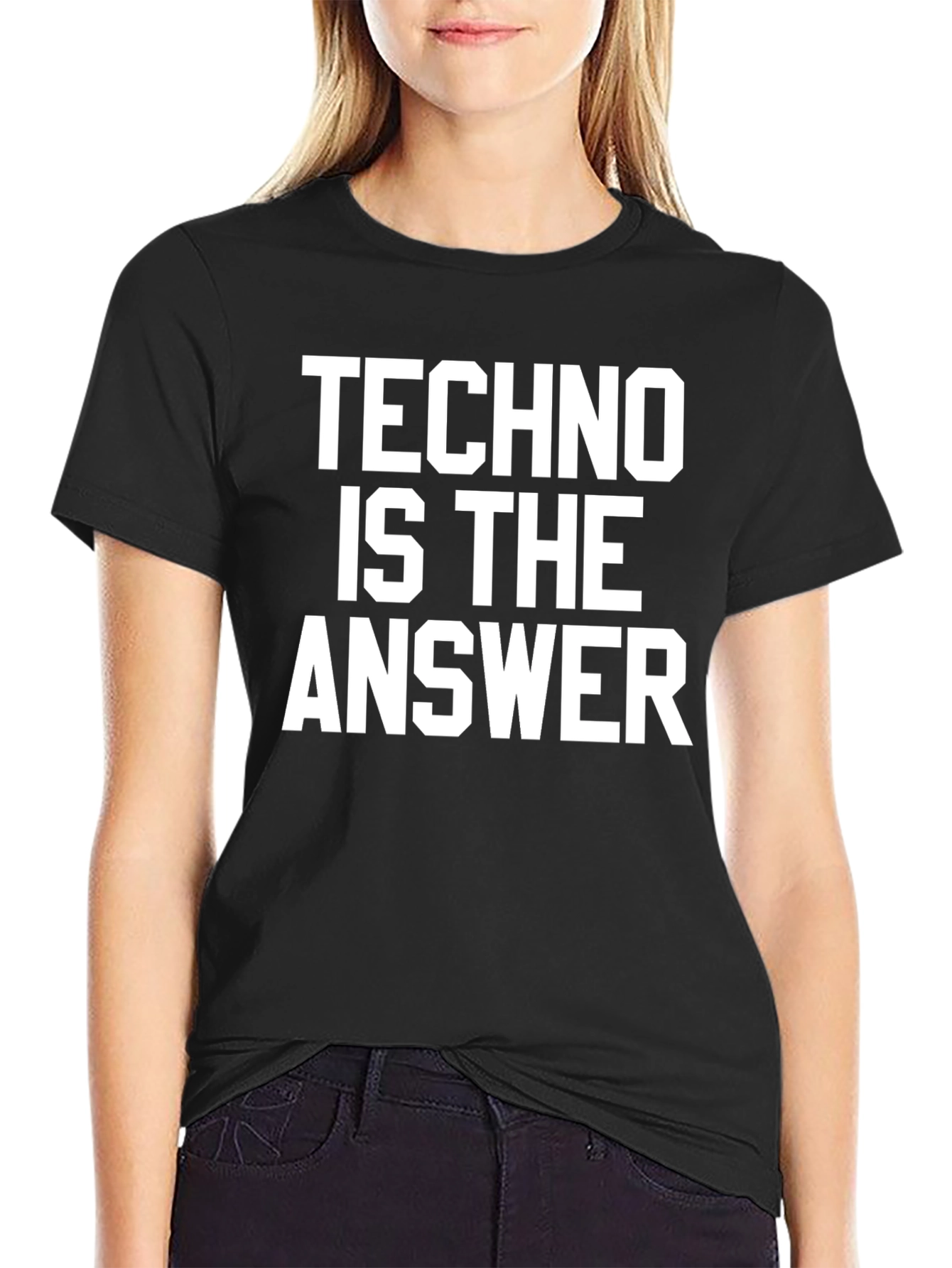 Techno is the Answer T-Shirt - Black