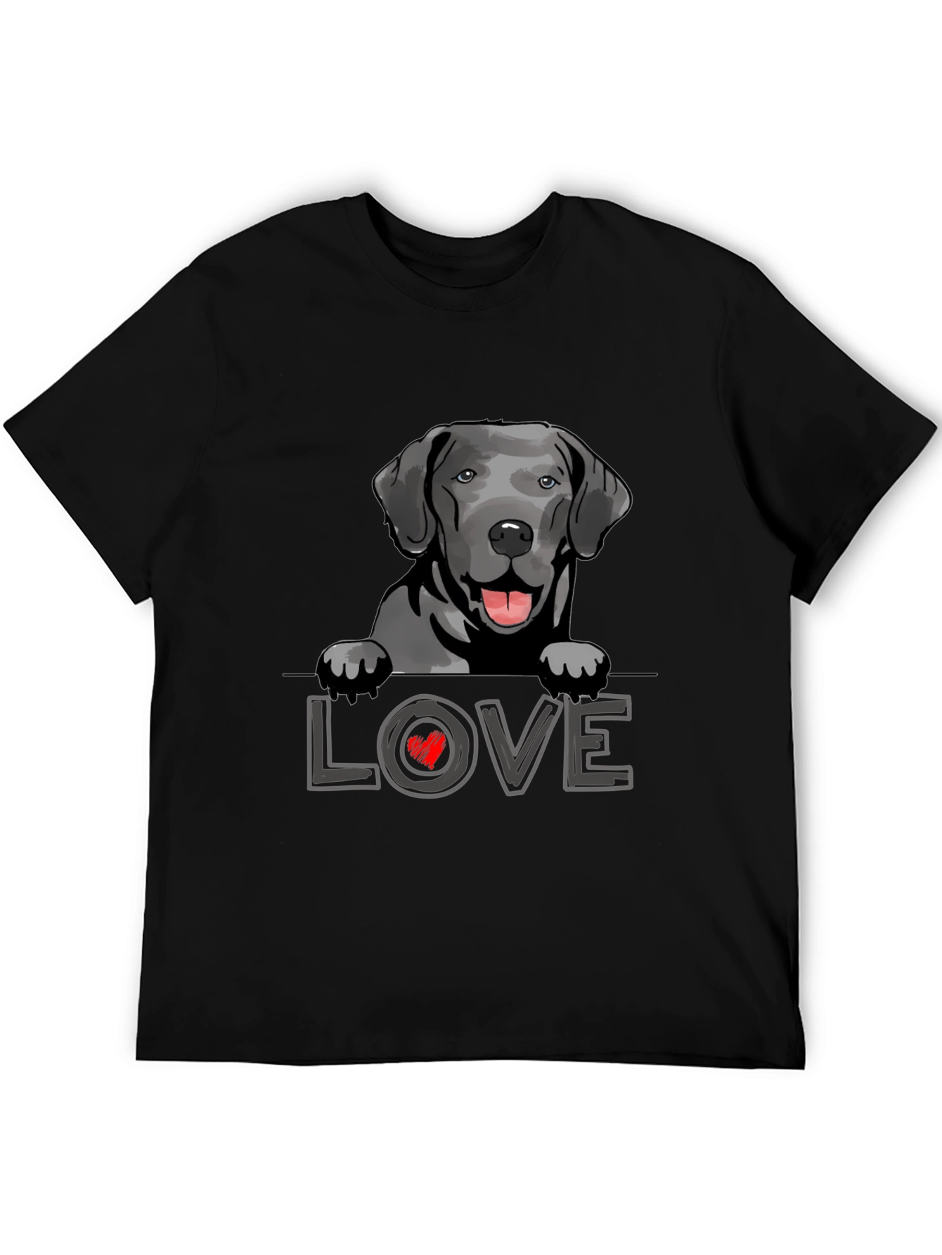 Labrador Love T-Shirt Black Dog Tee